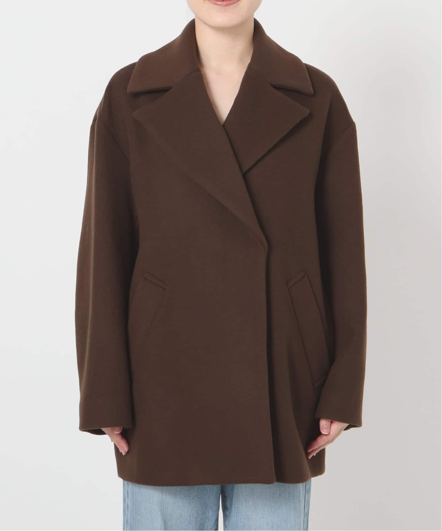 IENA イエナ　MANTECO コクーンショートコート　ネイビー　サイズ34 完全受注生産】SO MANTECOコクーンショートコート（その他