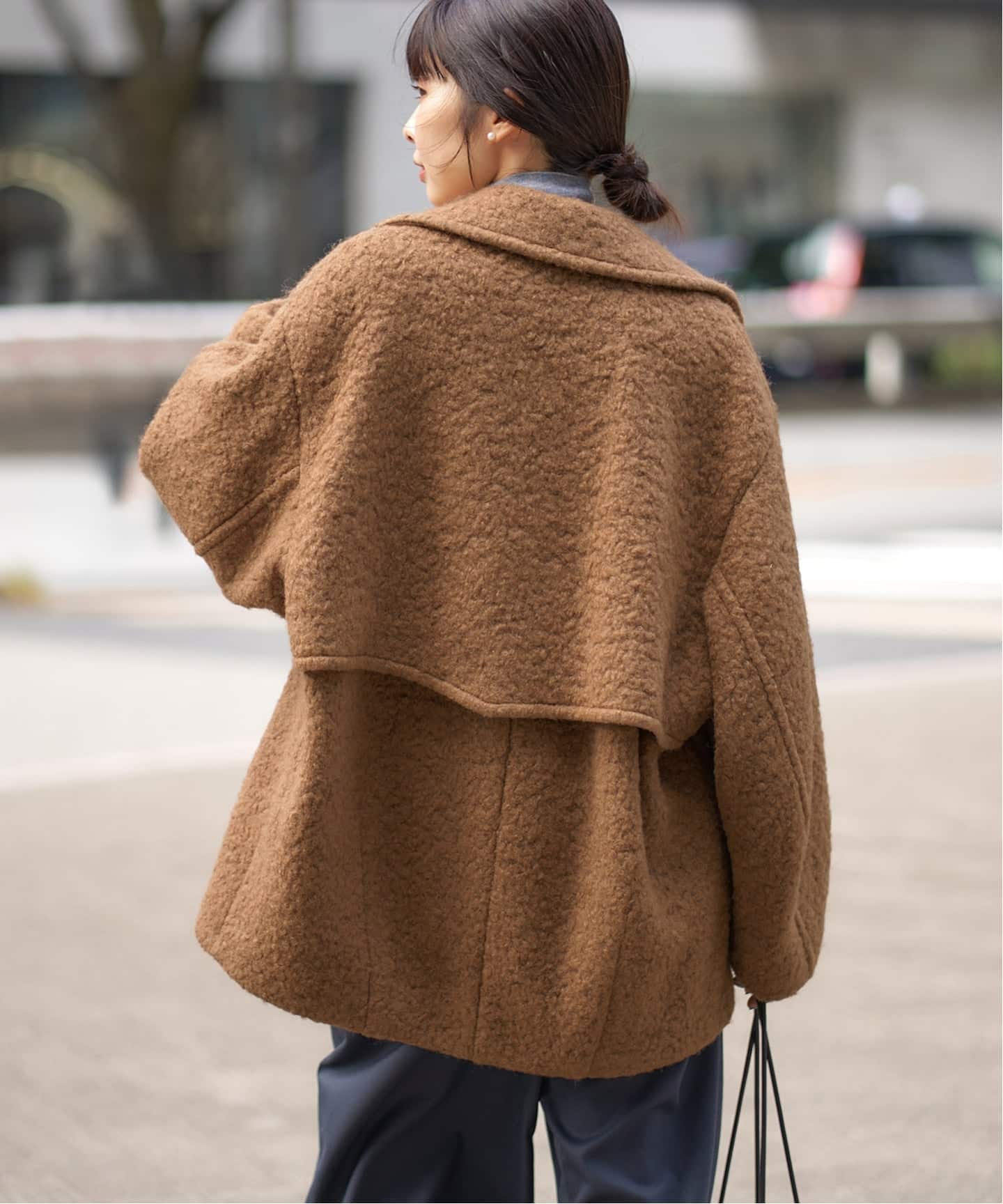 IÉNA ループインレイ　ショートコート　キャメル 完全受注生産】《追加》SO ループインレイショートコート