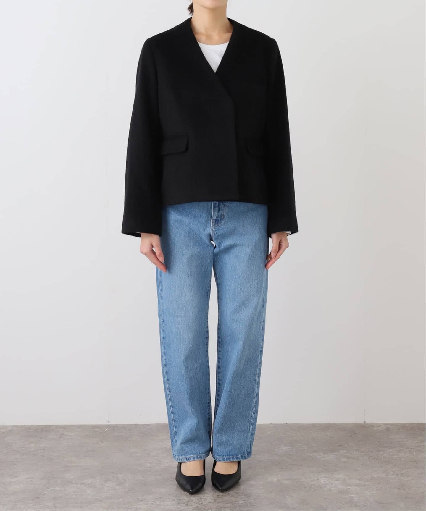 2024AW✨イエナ モヘヤミックスシャギーショートコート ブラック　36 モヘヤミックスシャギーショートコート | イエナ(IENA) | マルイウェブ