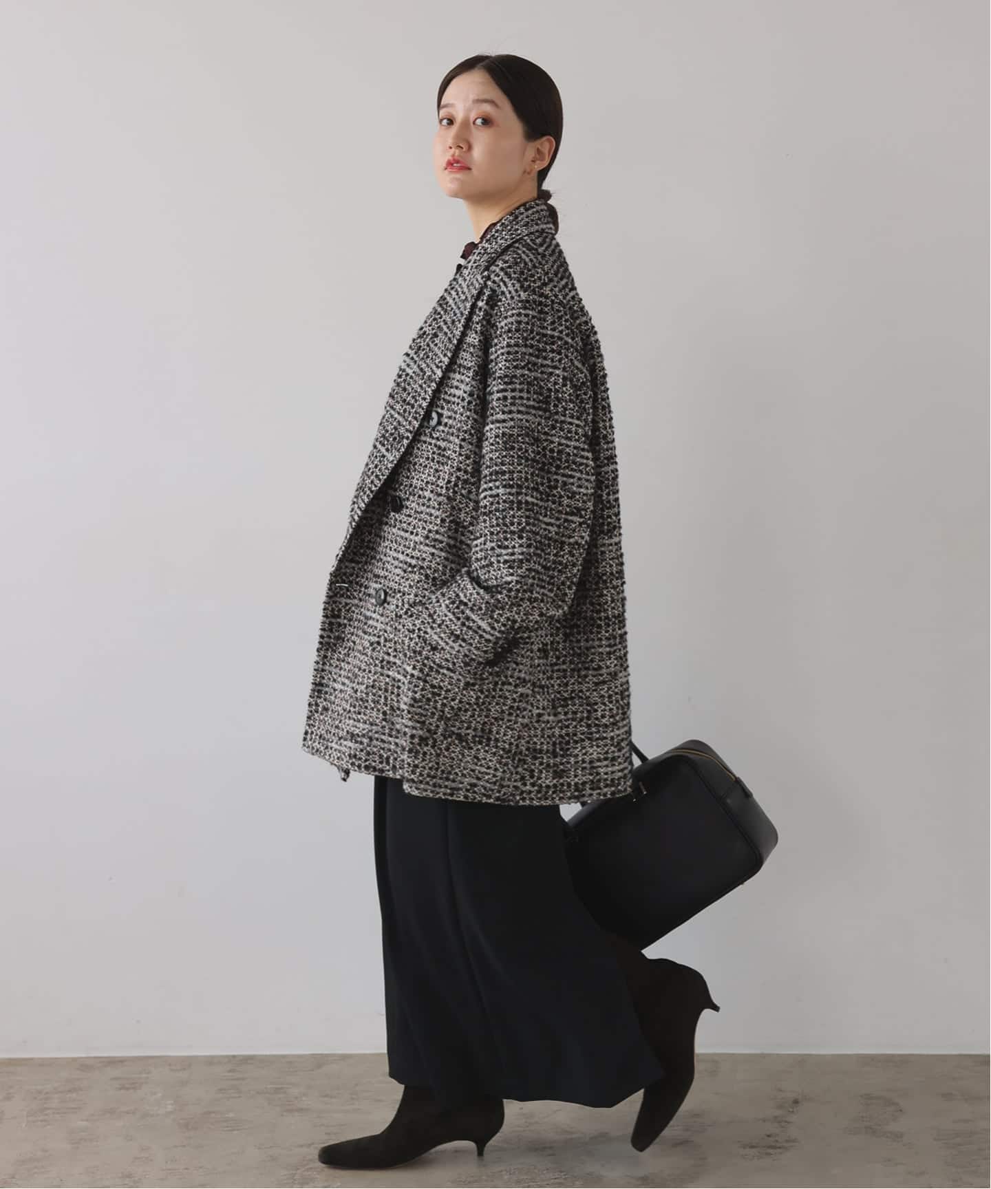 12/7.8 タイムセール！Framework クチュールドアダムツイードコート COUTURE D`ADAM/クチュールドアダム 別注ヘリンボーンクラシック