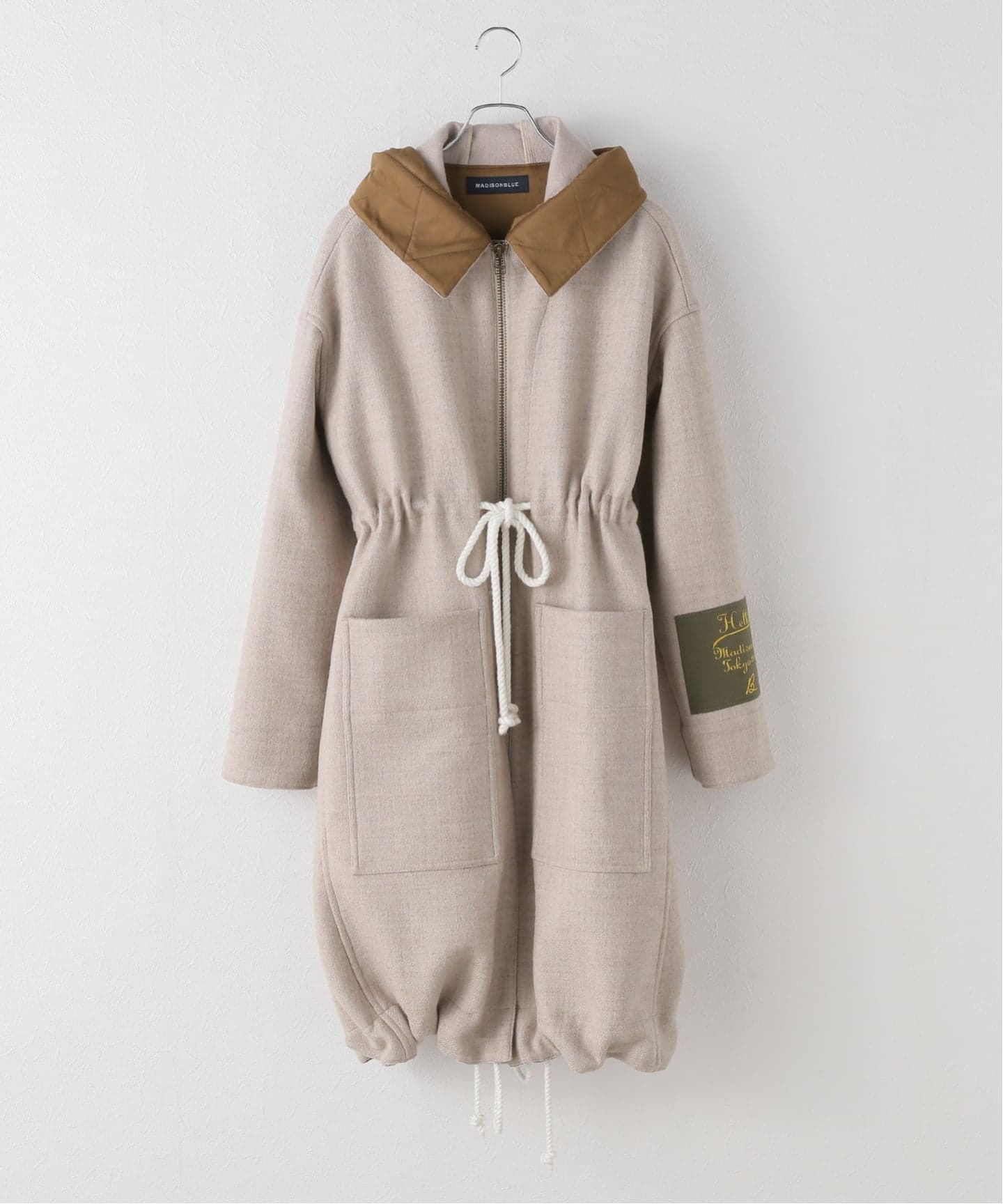 【12/8まで出品】MADISONBLUE ビッグピーコートアイボリー16万円 MADISONBLUE/マディソンブルー HOODED COAT WOOL コート MB254-2017