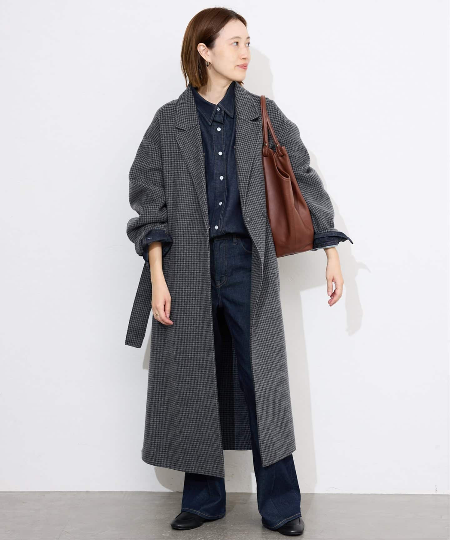 予約》souple wool ダブルフェイスロングコート（チェスター