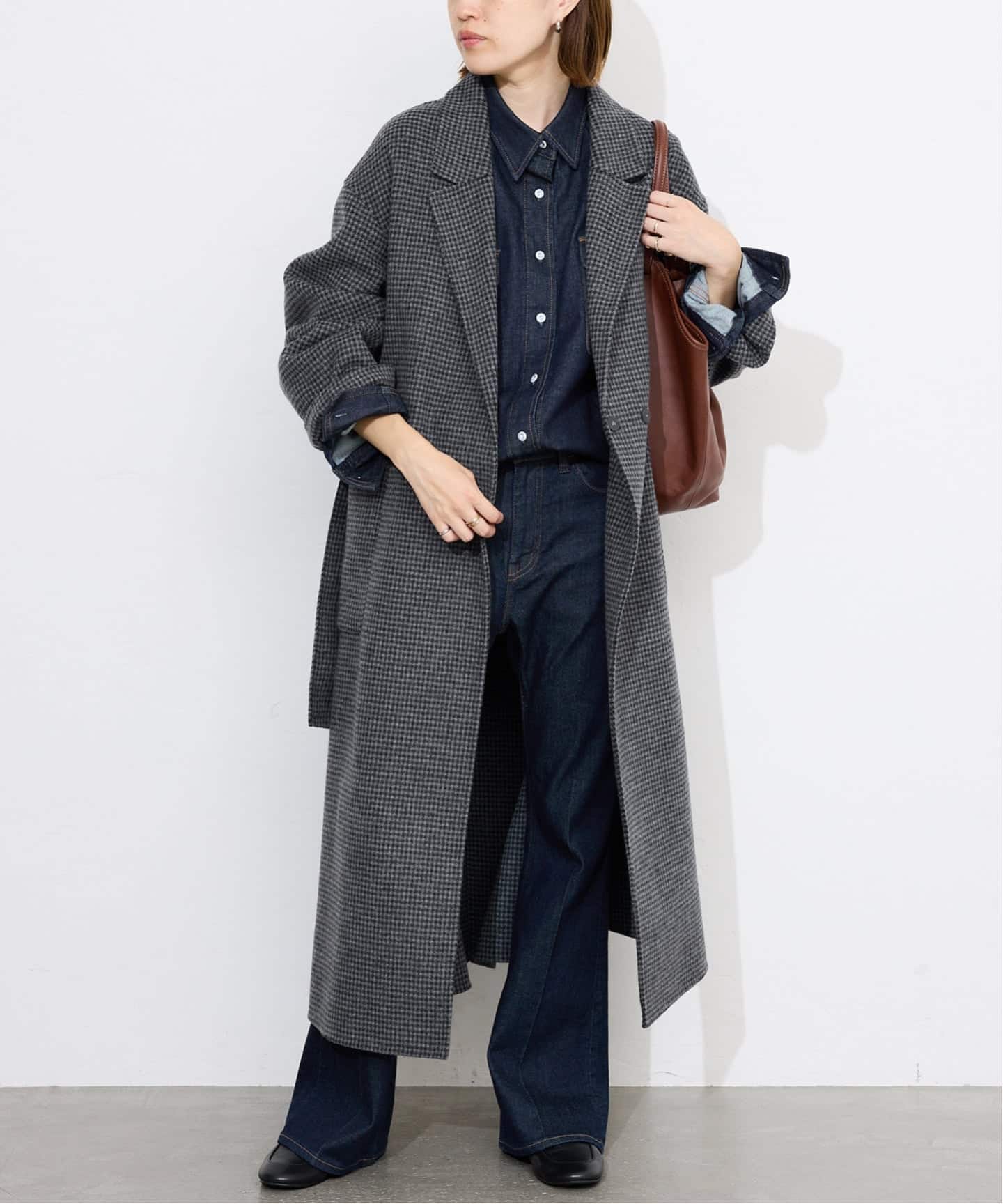 予約》souple wool ダブルフェイスロングコート（チェスター