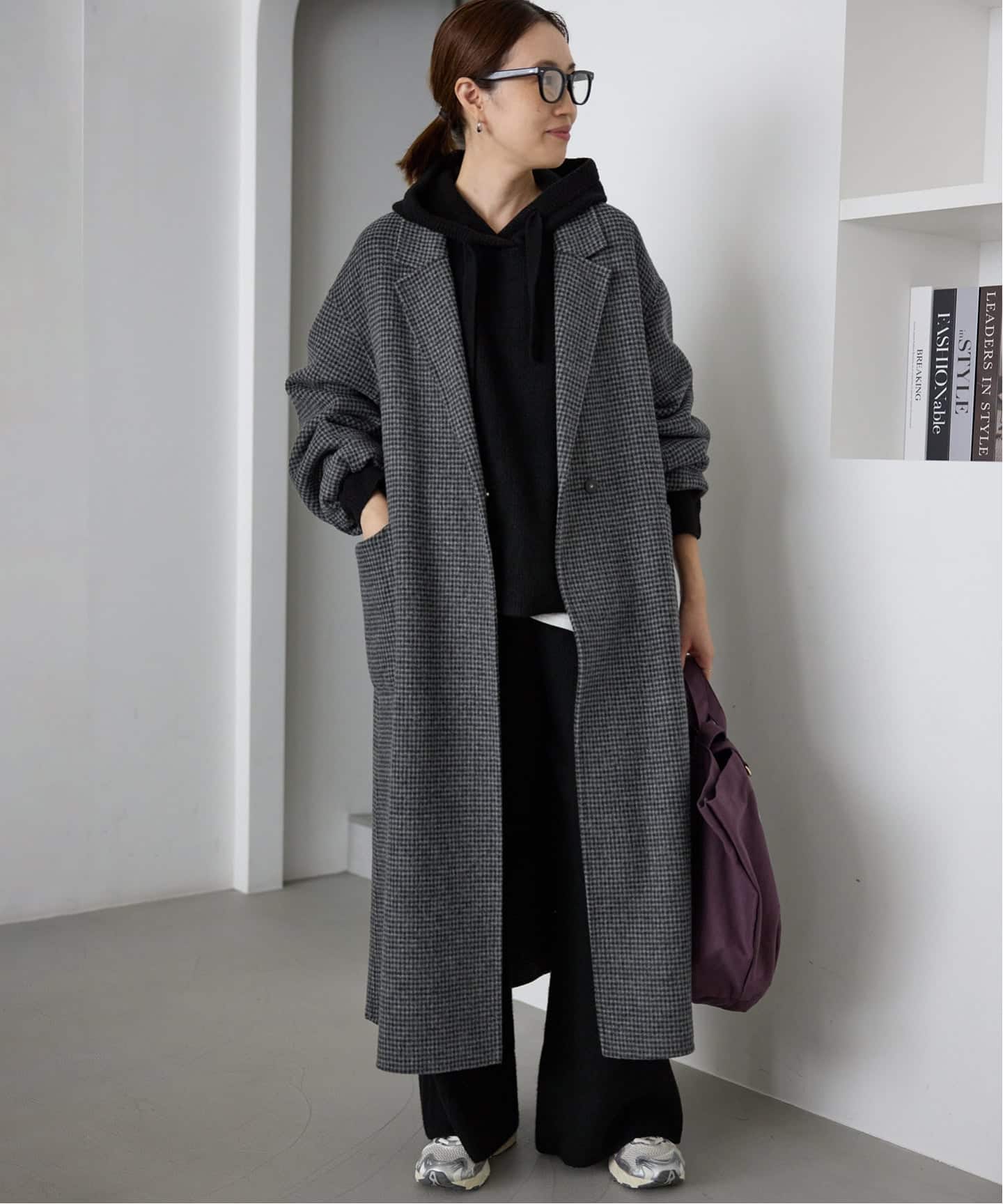 souple wool ダブルフェイスロングコート（チェスターコート）｜SLOBE