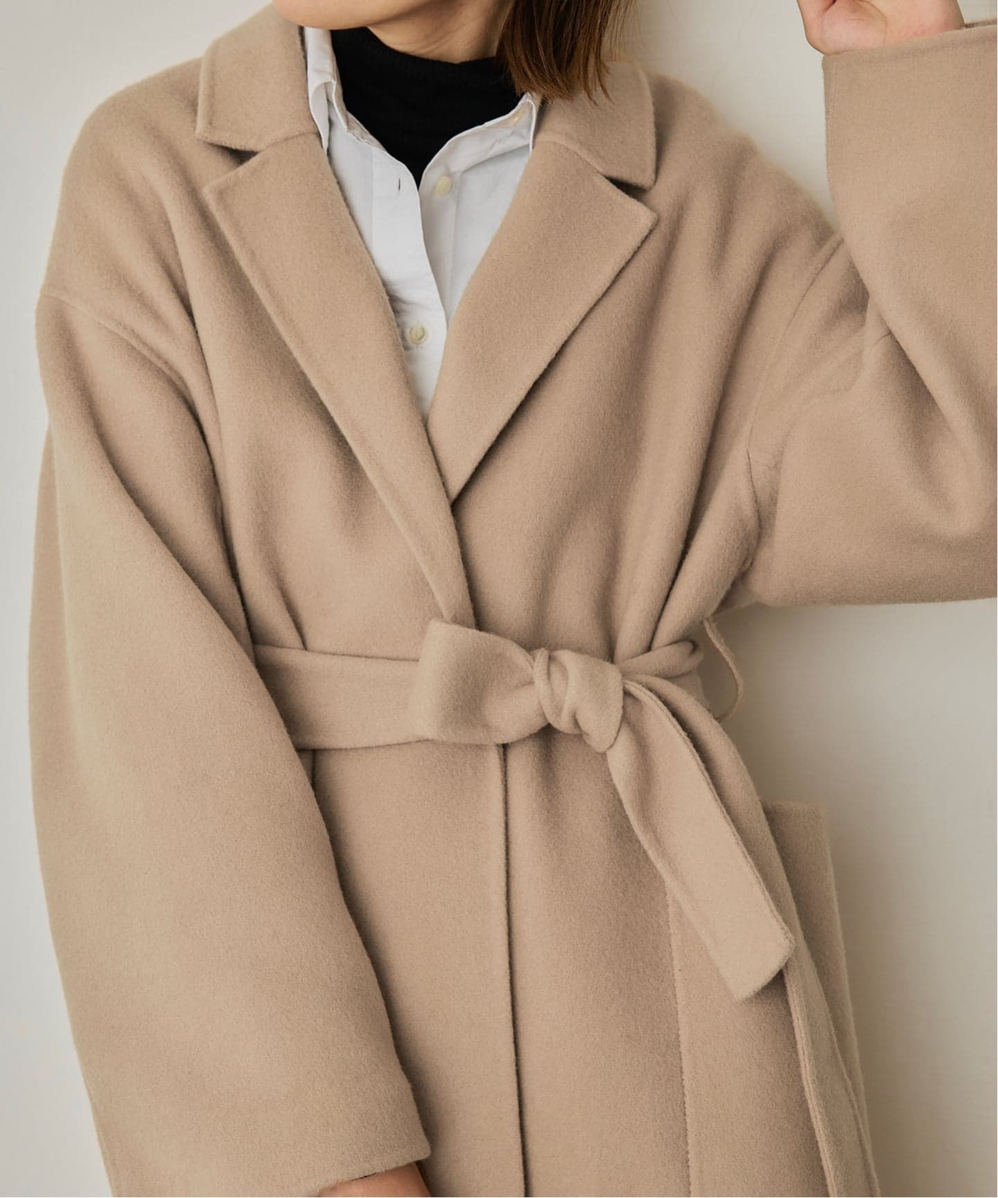 予約》souple wool ダブルフェイスロングコート（チェスター