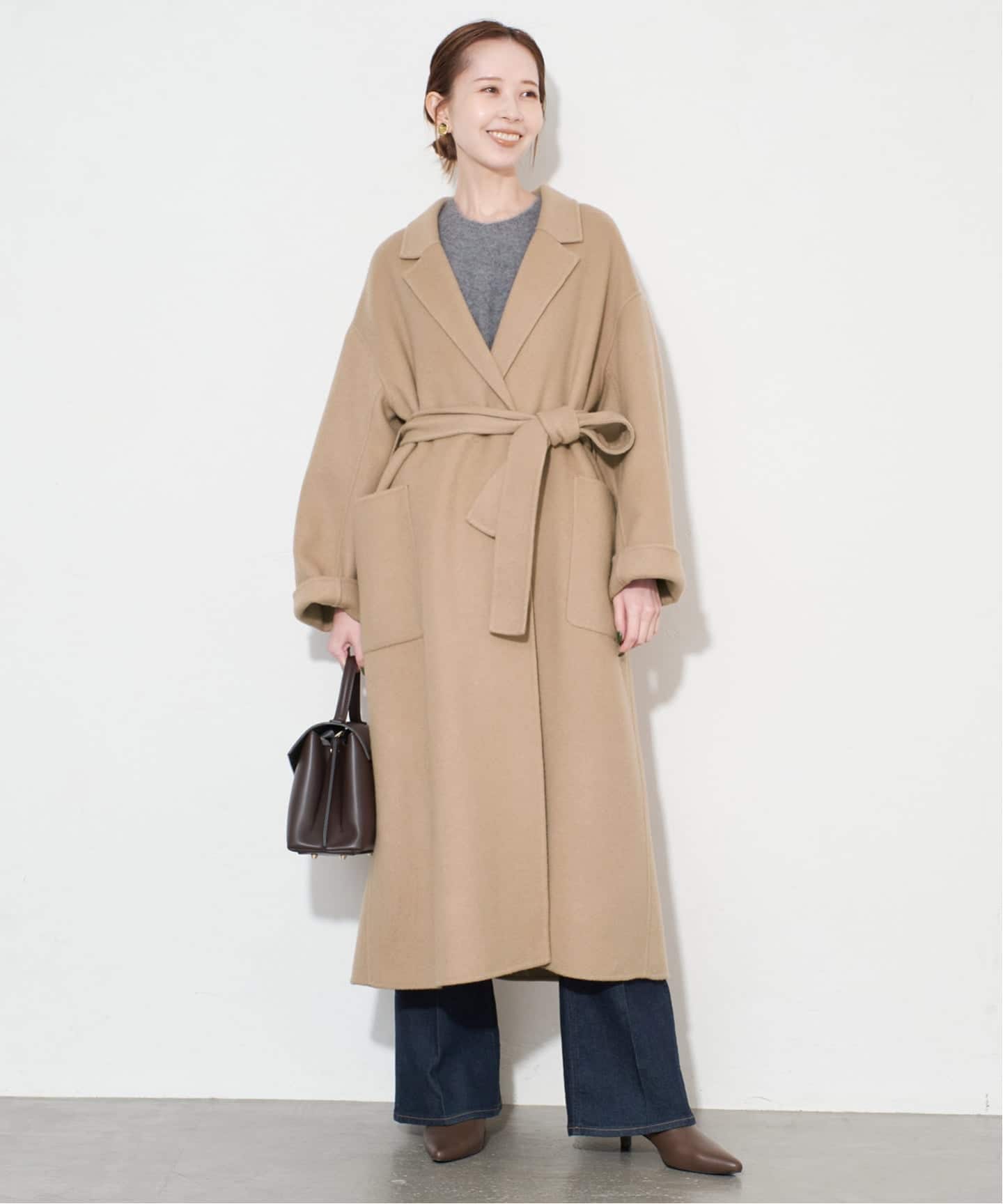 【今期】SLOBE IENA ロングチェスターコート 36 ブラウン 今期】SLOBE IENA ロングチェスターコート 36 ブラウン