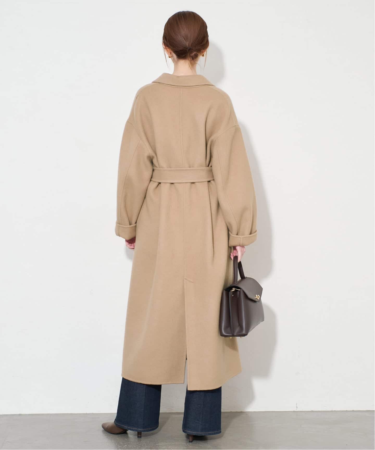 souple wool ダブルフェイスロングコート（チェスターコート）｜SLOBE