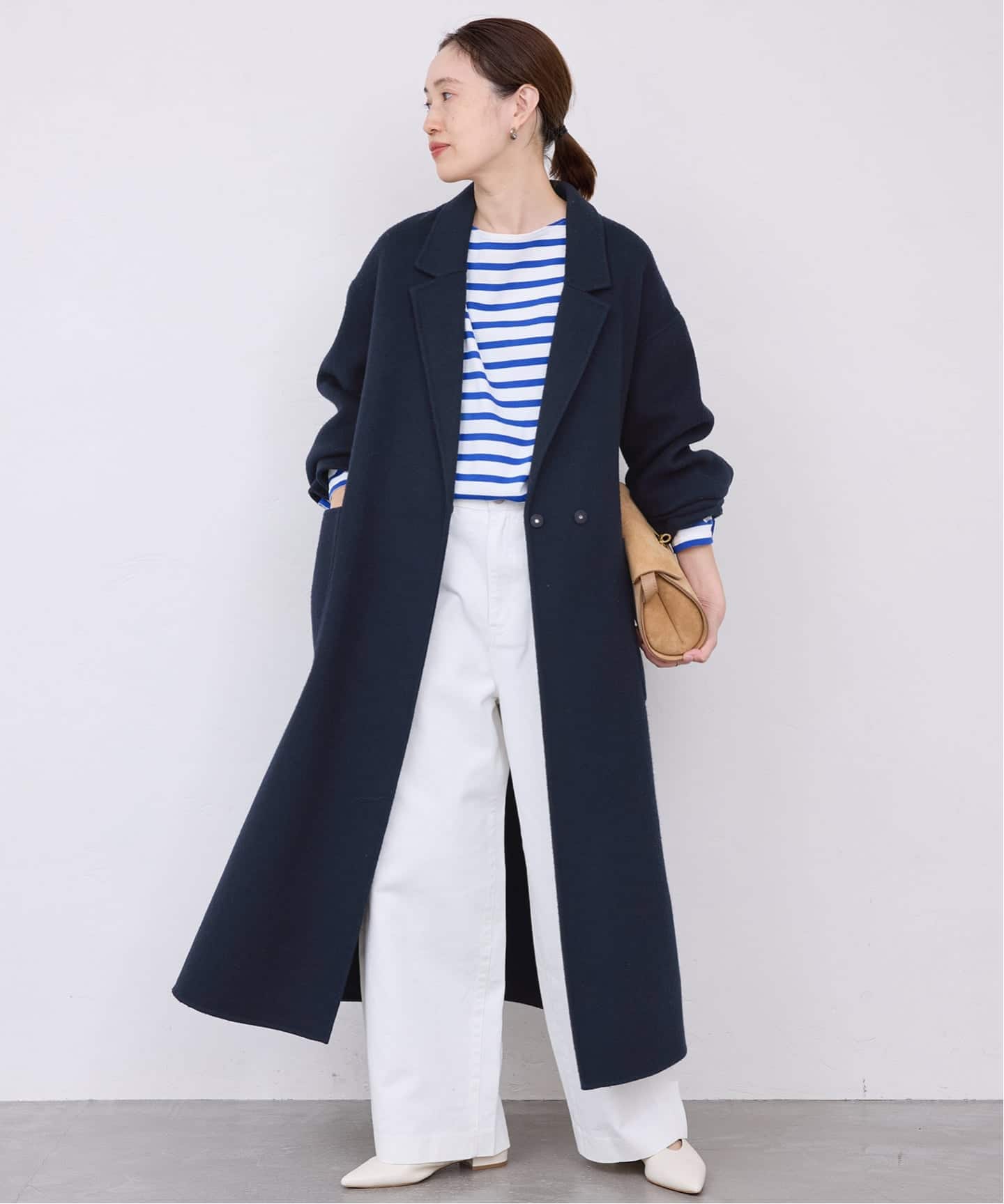 souple wool ダブルフェイスロングコート（チェスターコート）｜SLOBE