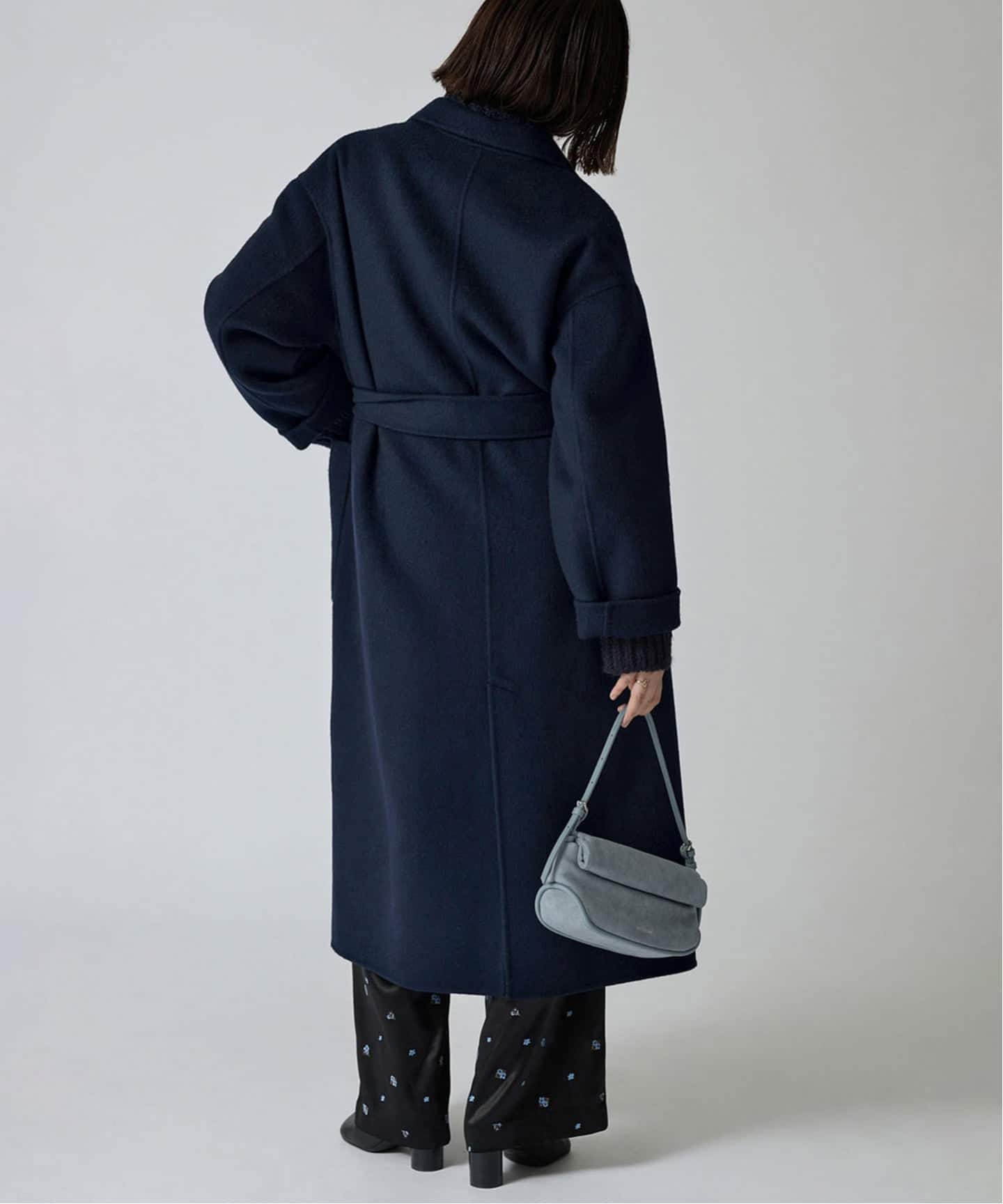 souple wool ダブルフェイスロングコート（チェスターコート）｜SLOBE