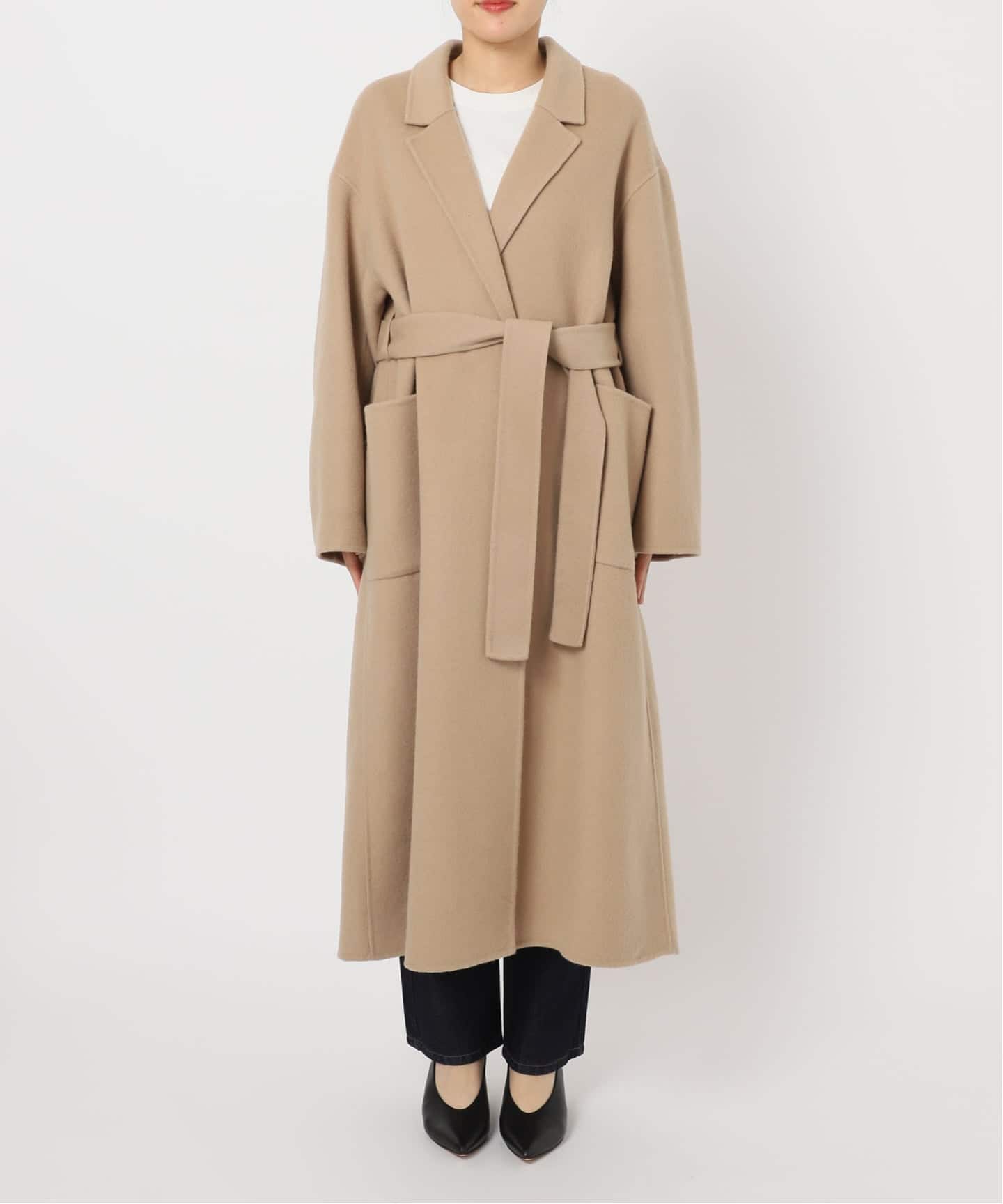 souple wool ダブルフェイスロングコート（チェスターコート）｜SLOBE