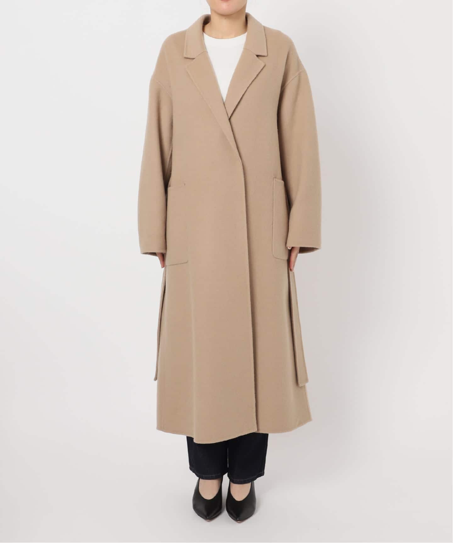 souple wool ダブルフェイスロングコート（チェスターコート