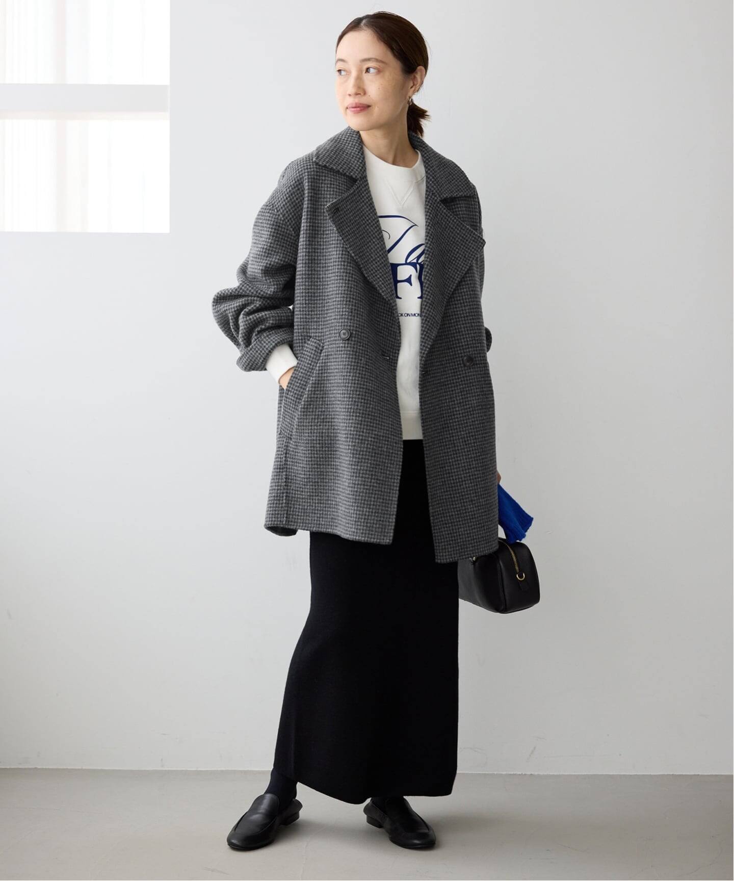 souple wool ダブルフェイスミドルコート（ピーコート）｜SLOBE IENA 