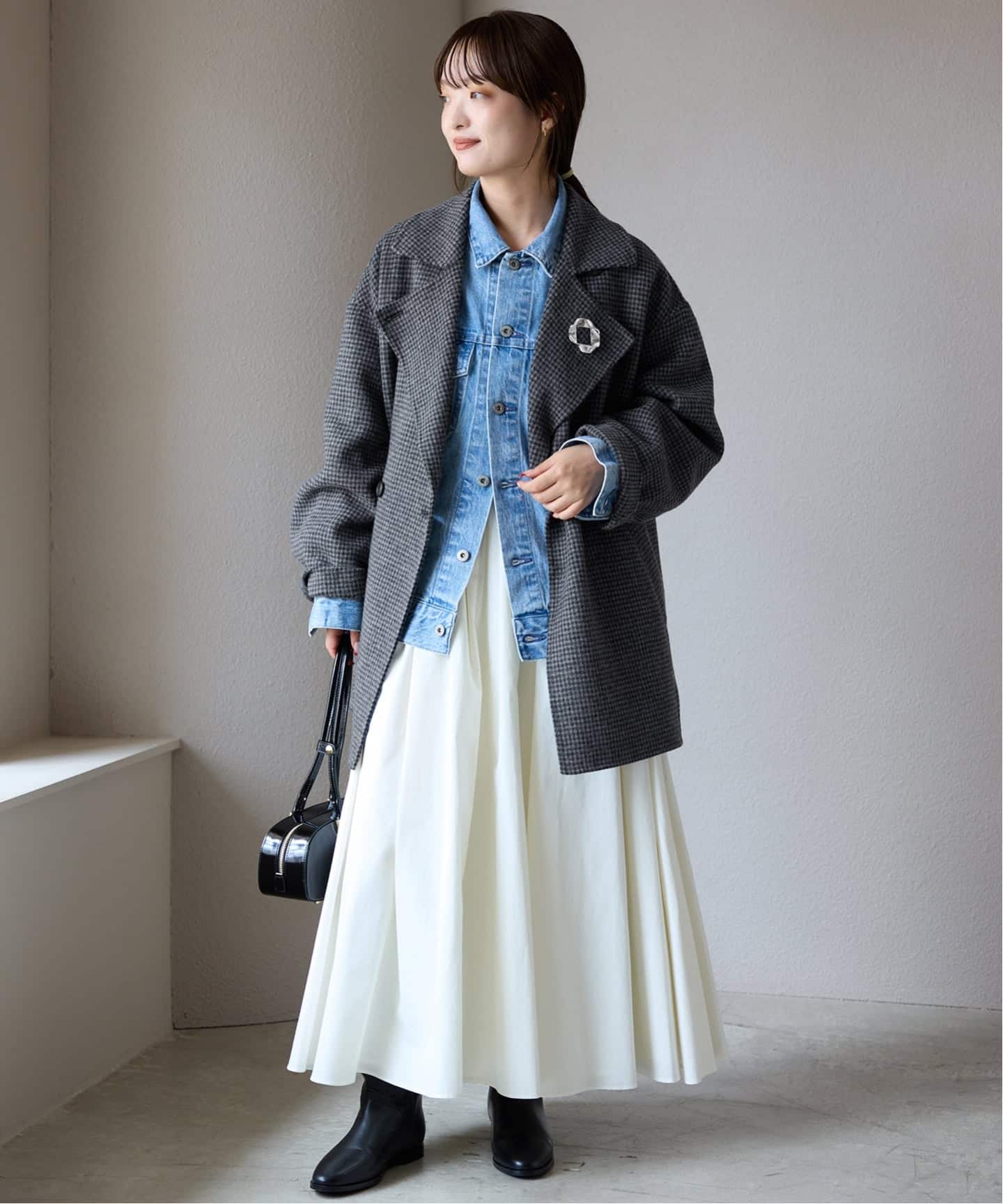 SLOBE IENA グレー ウール ピーコート SLOBE IENA グレー ウール ピーコート
