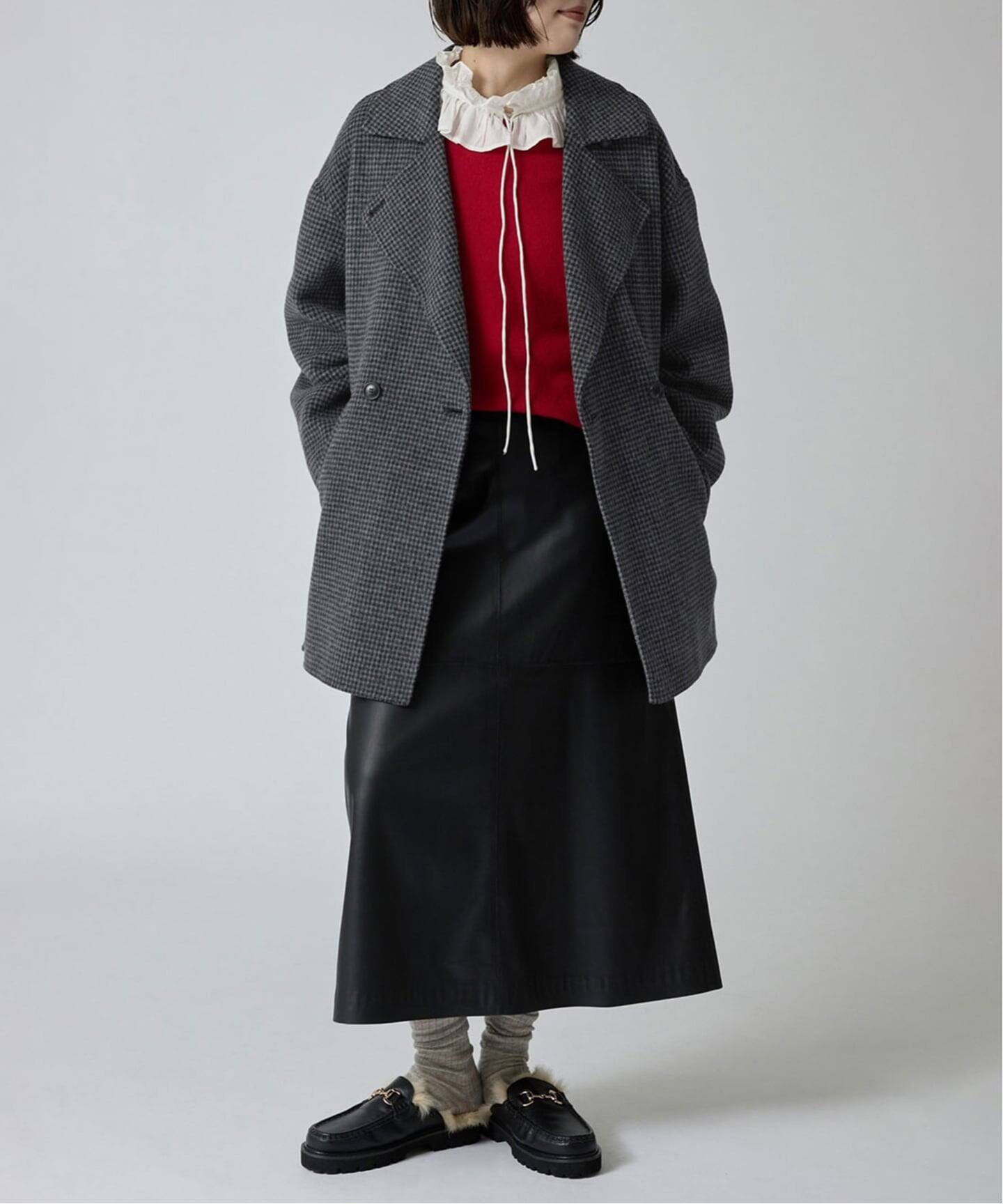 souple wool ダブルフェイスミドルコート（ピーコート）｜SLOBE IENA 