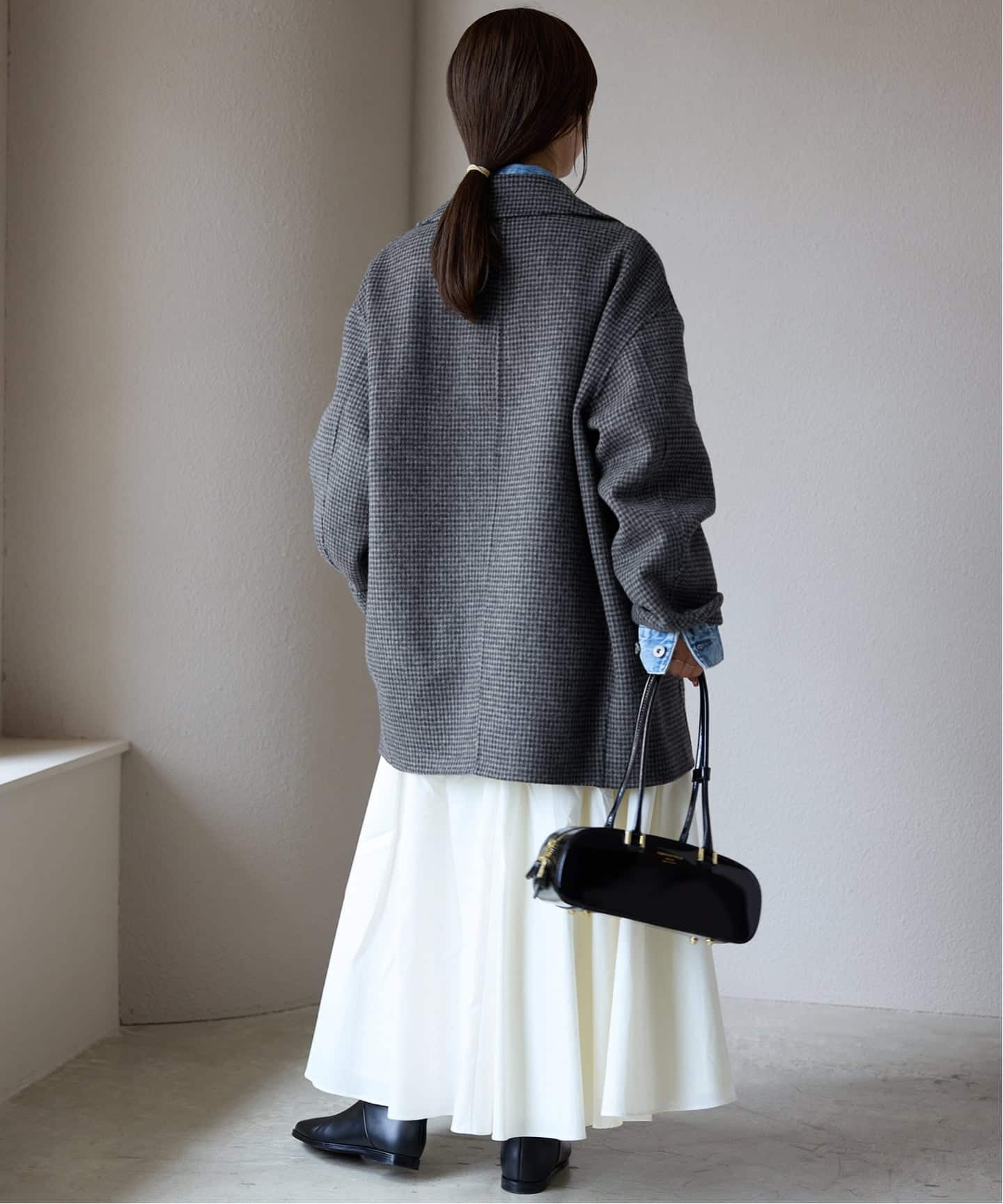 souple wool ダブルフェイスミドルコート（ピーコート）｜SLOBE IENA