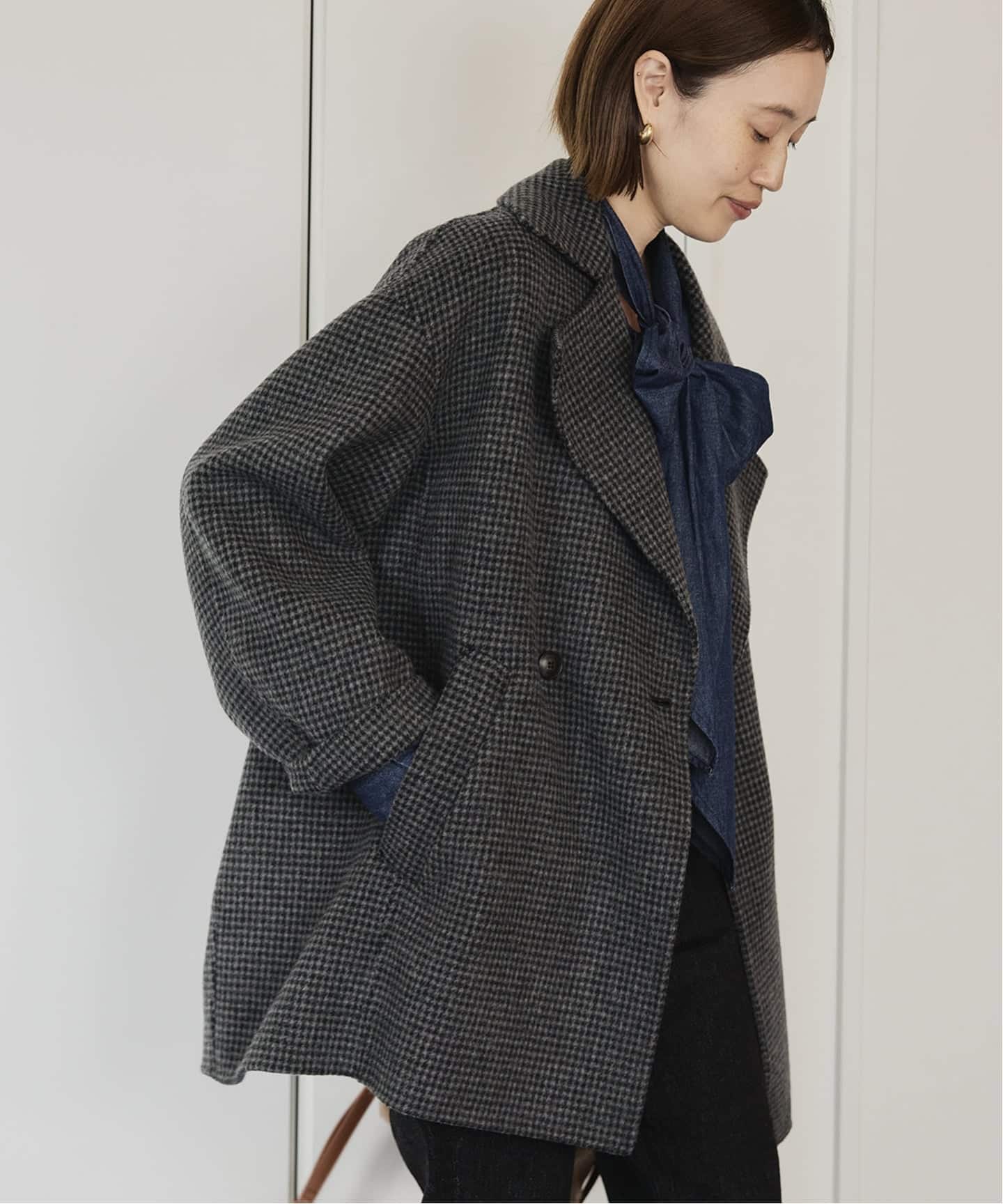 SLOBE IENA グレー ウール ピーコート SLOBE IENA グレー ウール ピーコート