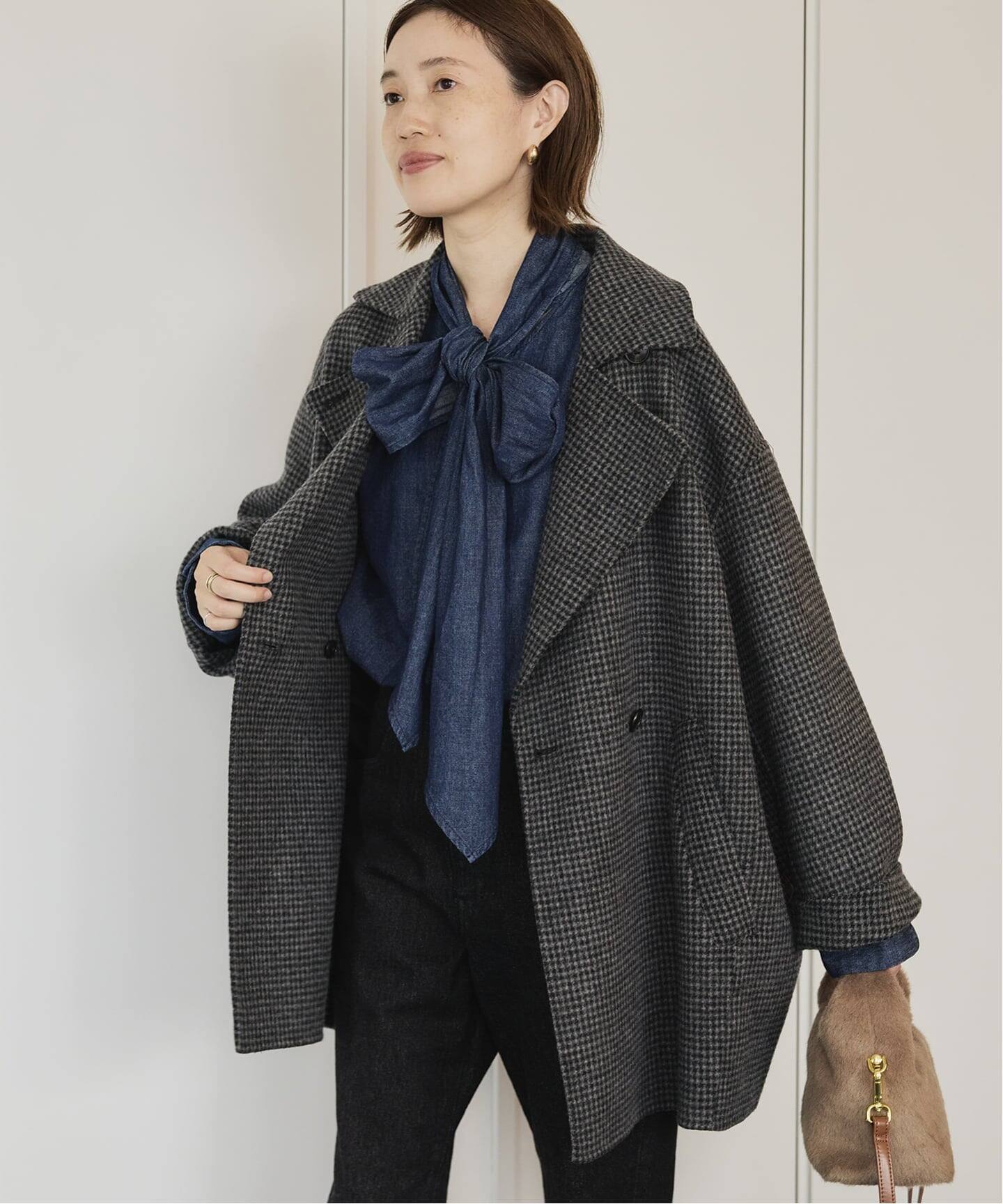 souple wool ダブルフェイスミドルコート（ピーコート）｜SLOBE IENA 