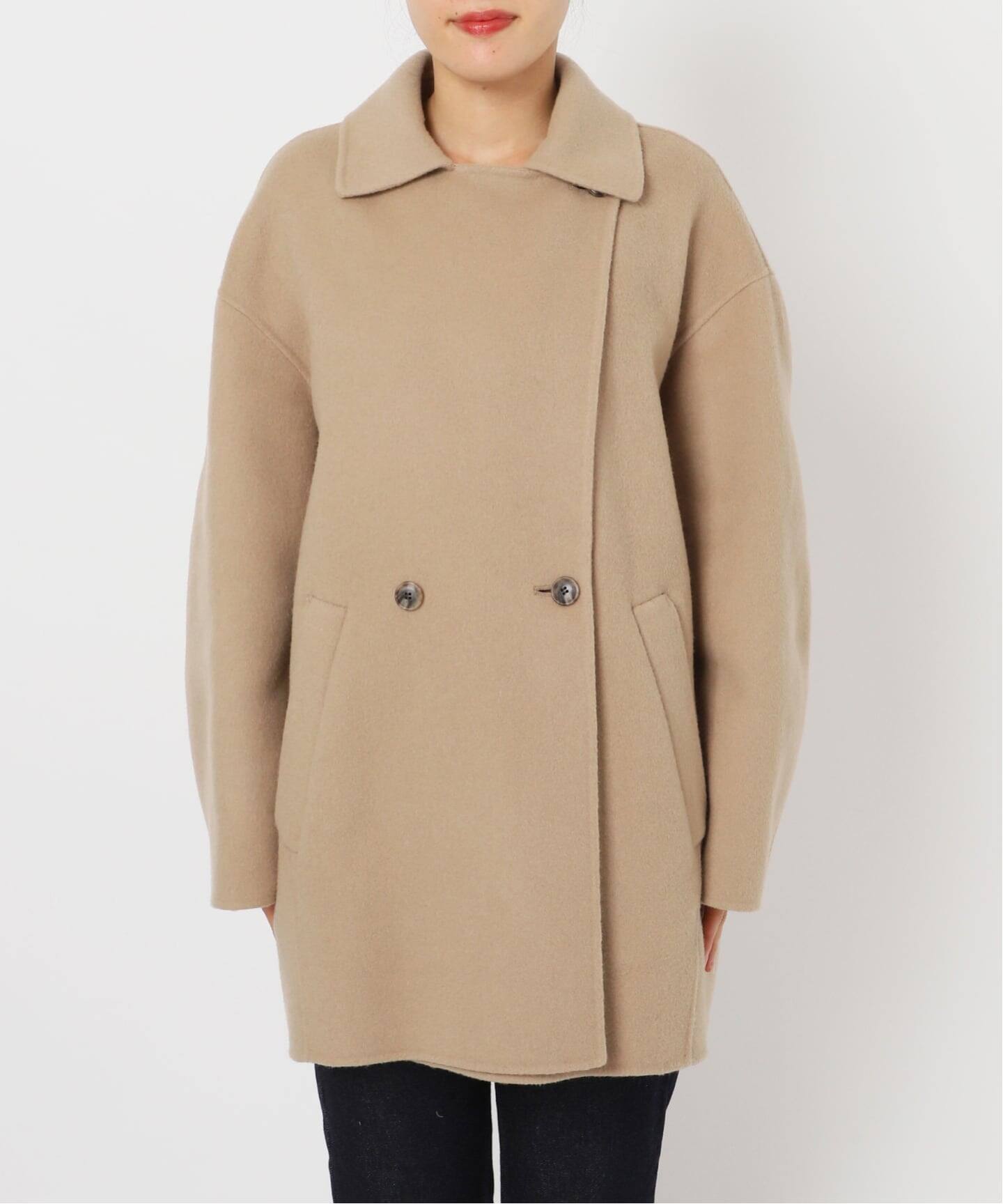 スローブイエナ　souple wool ダブルフェイスミドルコート souple wool ダブルフェイスミドルコート（ピーコート）｜SLOBE IENA