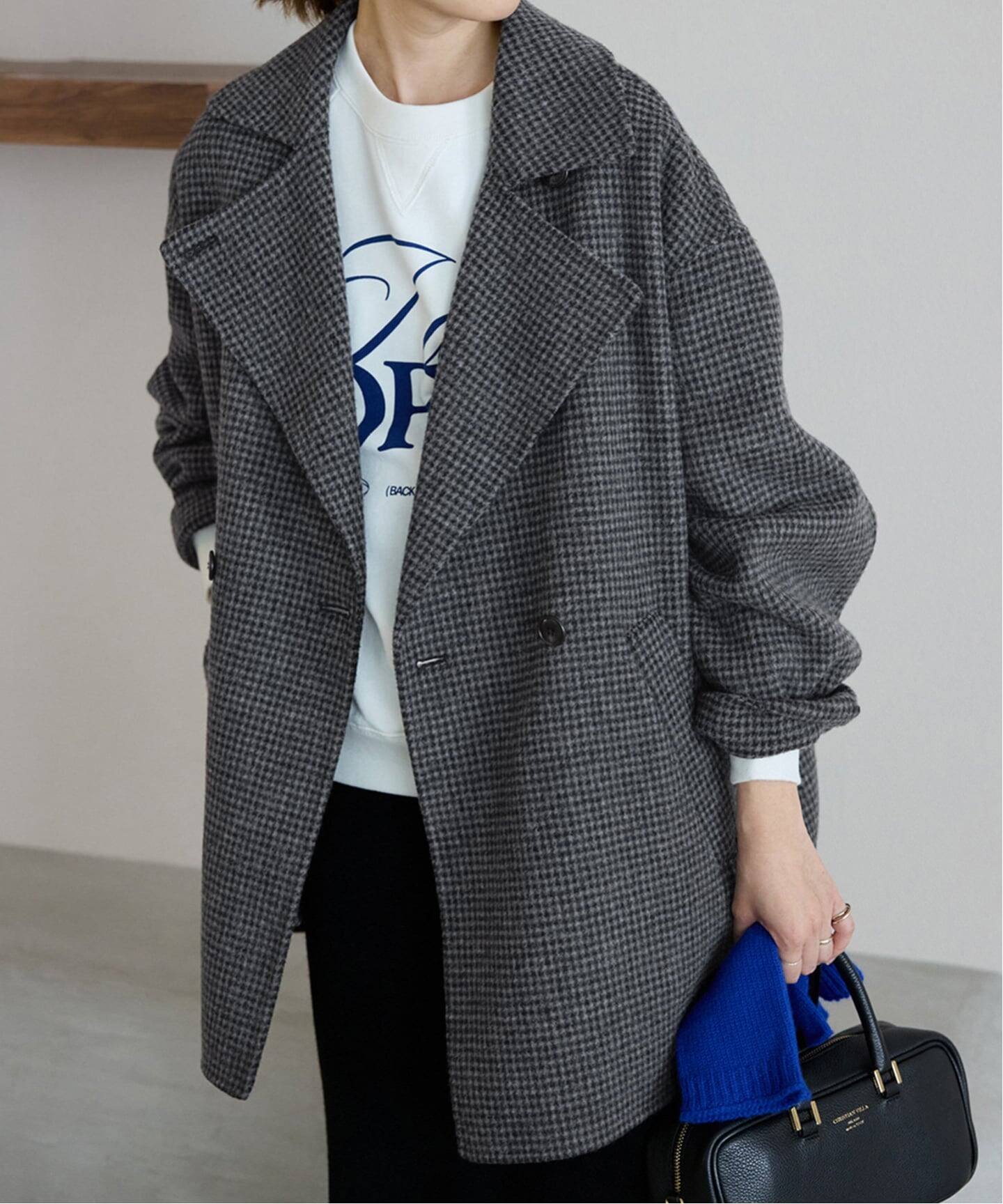 souple wool ダブルフェイスミドルコート（ピーコート）｜SLOBE IENA 