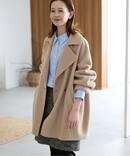 souple wool ダブルフェイスミドルコート