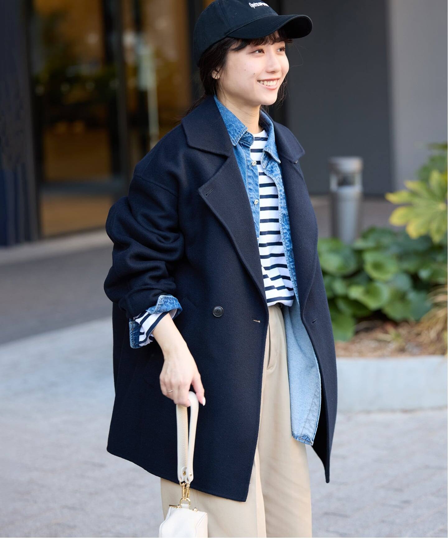 souple wool ダブルフェイスミドルコート（ピーコート）｜SLOBE IENA 