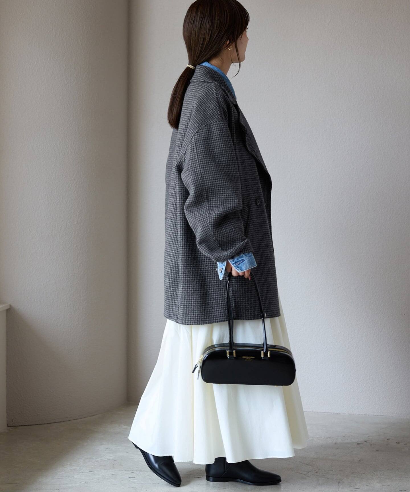 追加》souple wool ダブルフェイスミドルコート（ピーコート）｜SLOBE