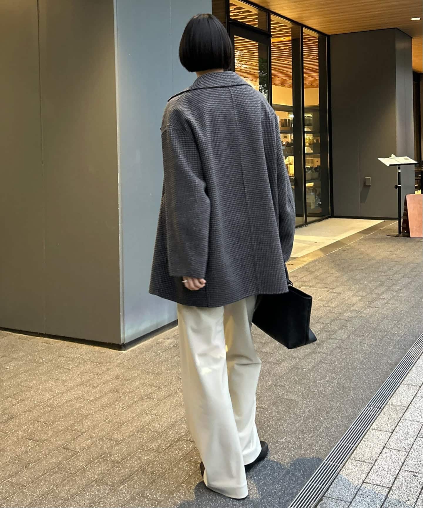 追加》souple wool ダブルフェイスミドルコート（ピーコート）｜SLOBE
