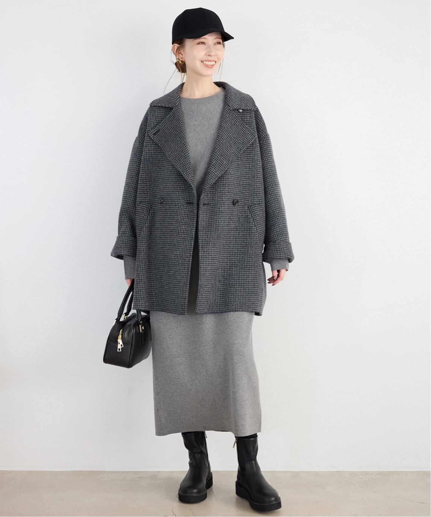 追加》souple wool ダブルフェイスミドルコート（ピーコート）｜SLOBE