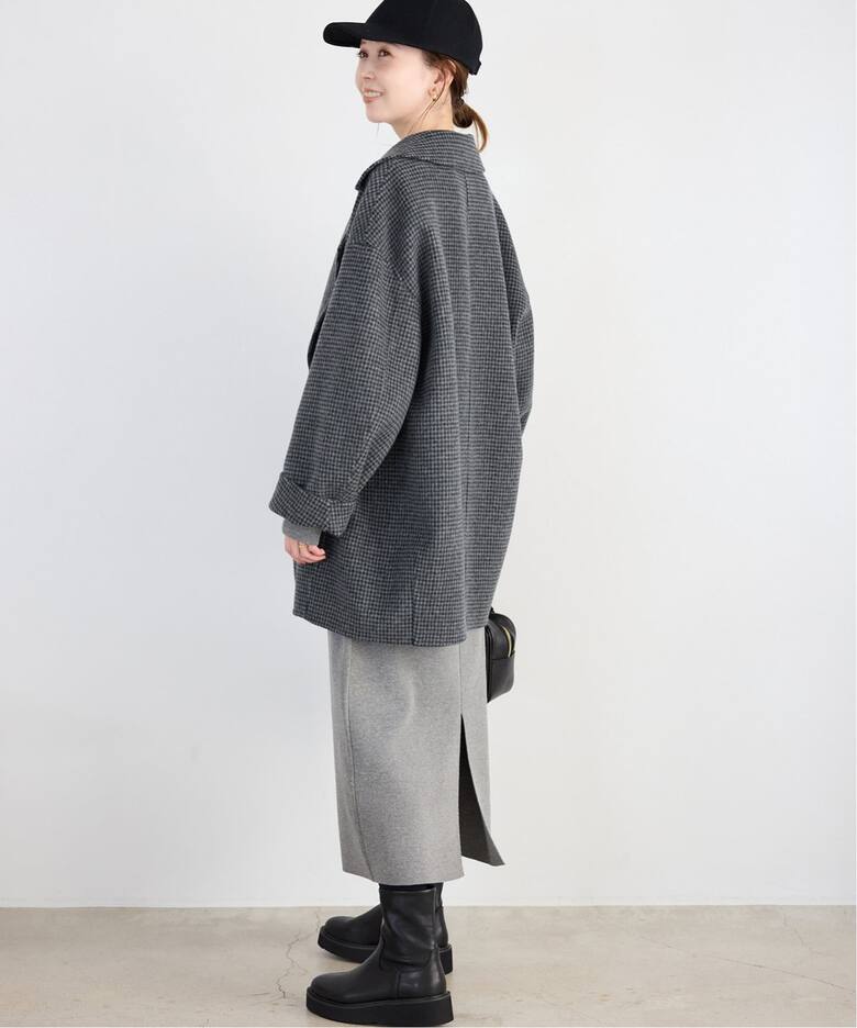 追加》souple wool ダブルフェイスミドルコート（ピーコート）｜SLOBE  