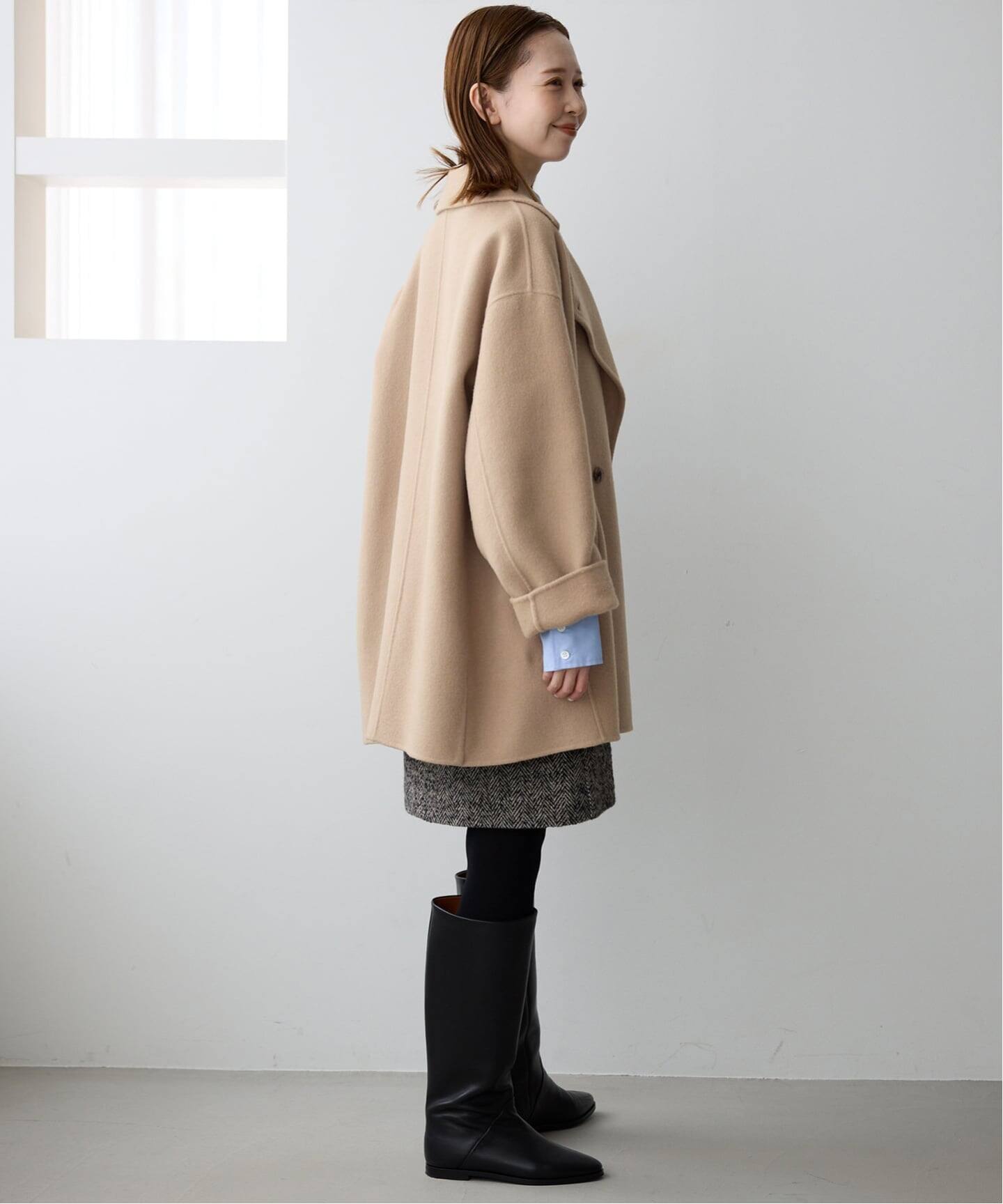 新品SLOBE IENA souple wool ダブルフェイスミドルコート 追加》souple wool ダブルフェイスミドルコート（ピーコート）｜SLOBE