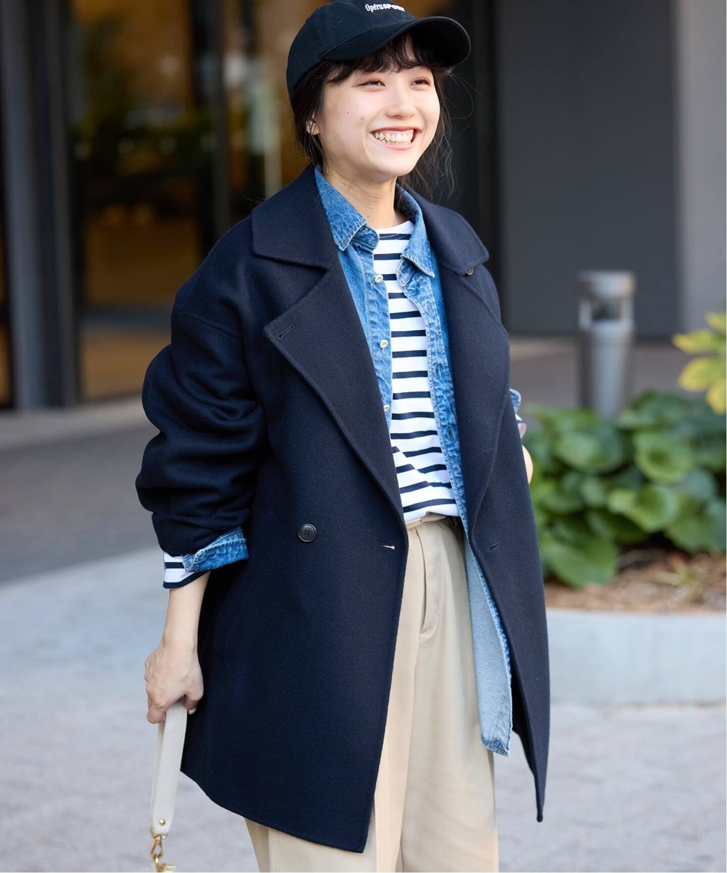 SLOBE IENA souple wool ダブルフェイスミドルコー 追加》souple wool ダブルフェイスミドルコート（ピーコート）｜SLOBE