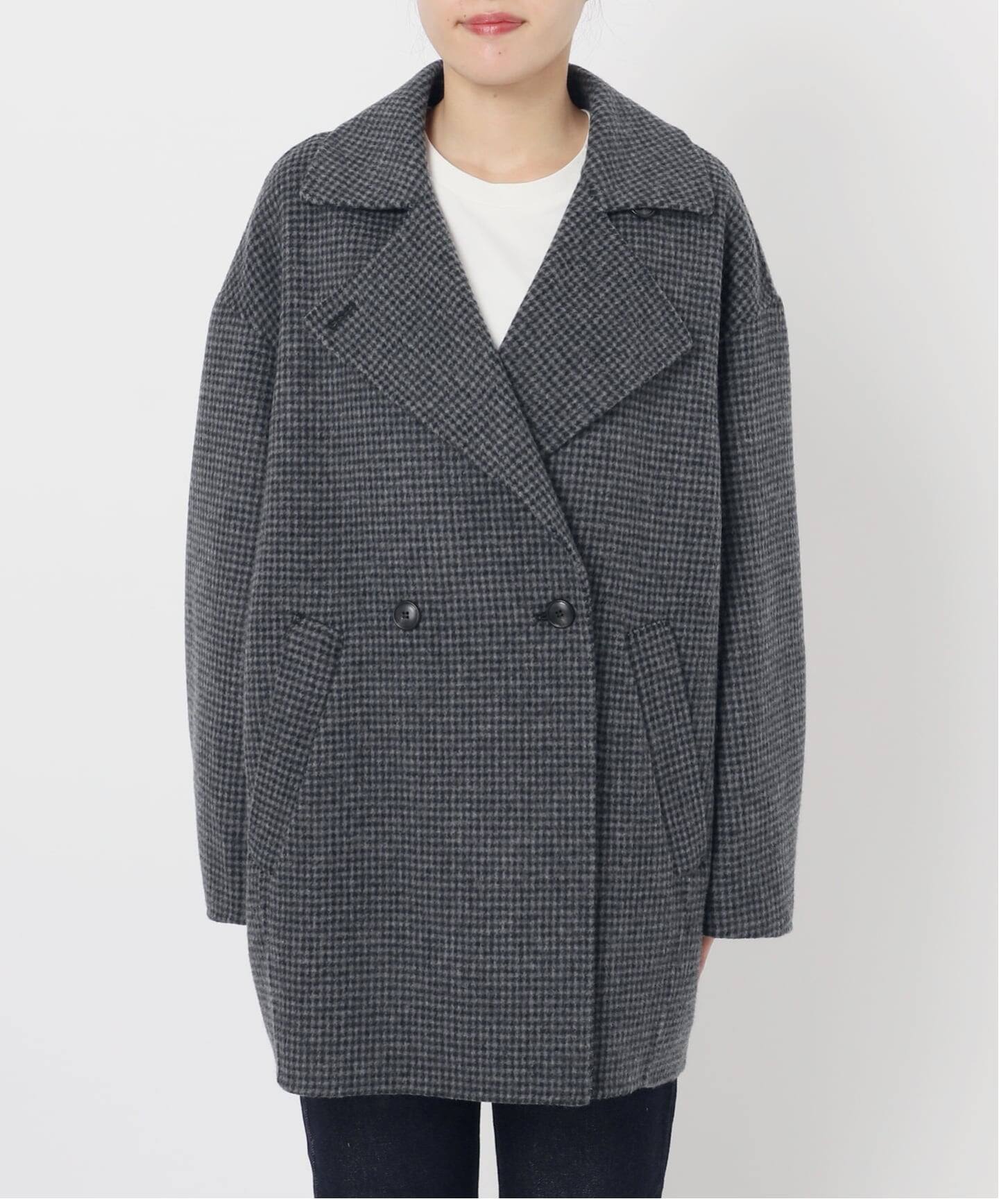 追加》souple wool ダブルフェイスミドルコート（ピーコート）｜SLOBE