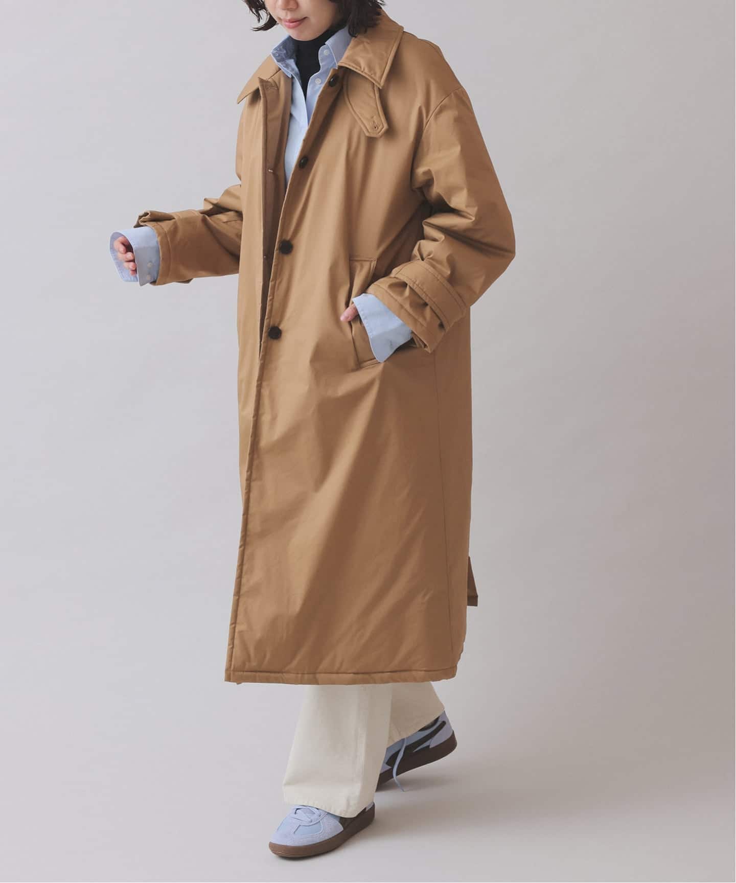 HARVESTY ステンカラーコート キャメル HARVESTY（ハーベスティ） ステンカラーコート コート HARVESTY