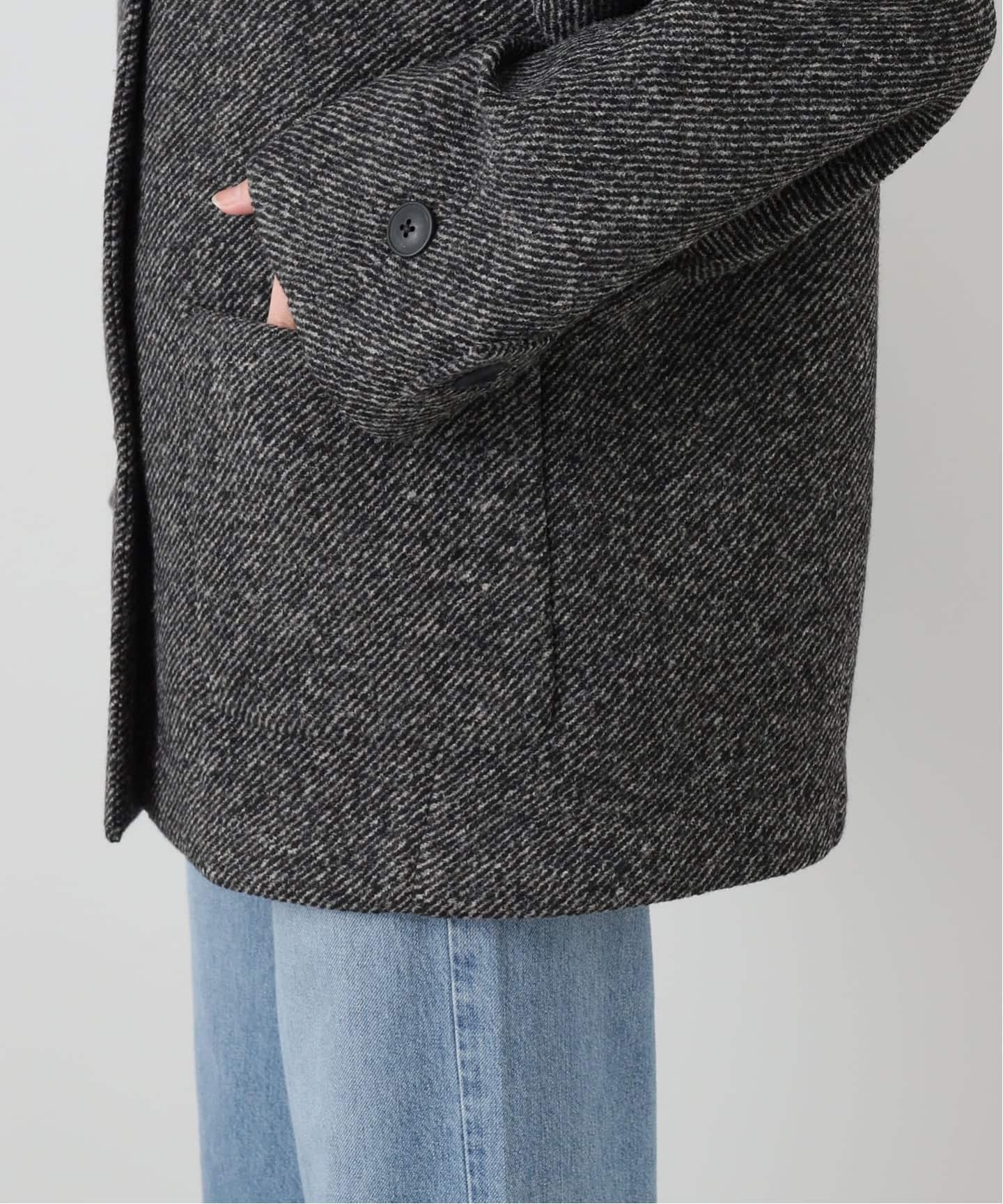 ツイードボンディングステンカラーショートコート（ステンカラーコート