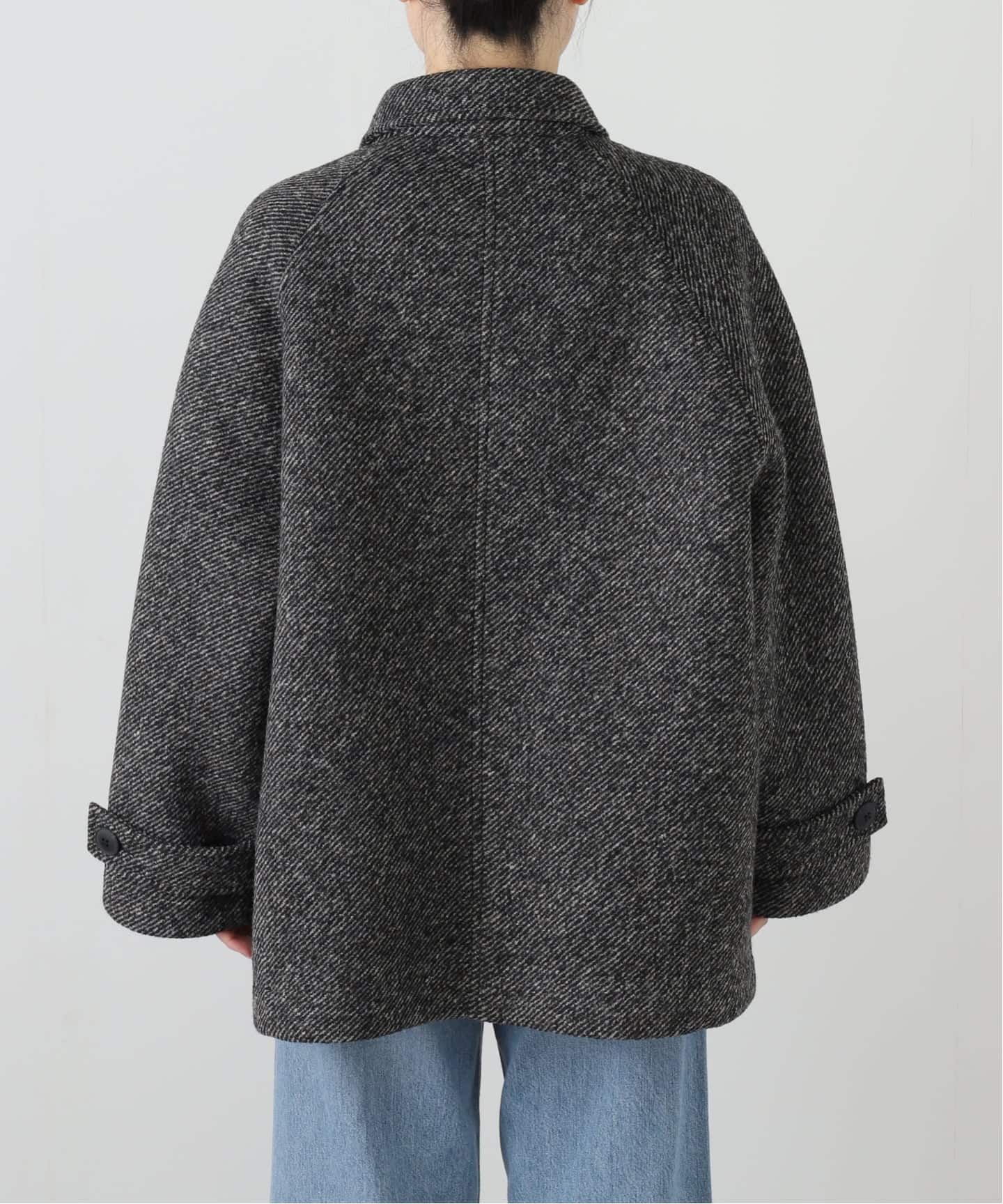 ツイードボンディングステンカラーショートコート（ステンカラーコート