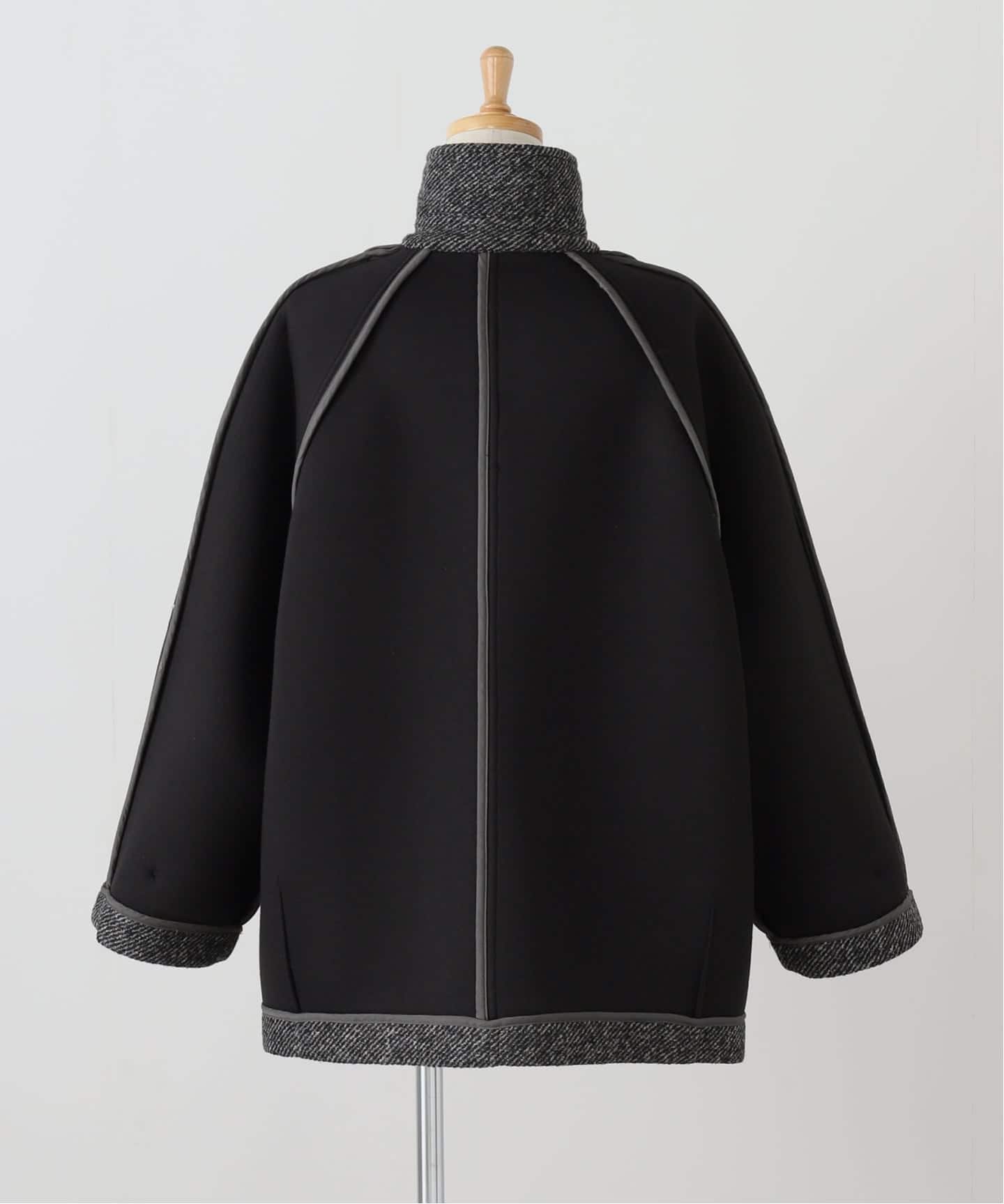 ツイードボンディングステンカラーショートコート（ステンカラーコート