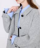 ツイードボンディングステンカラーショートコート