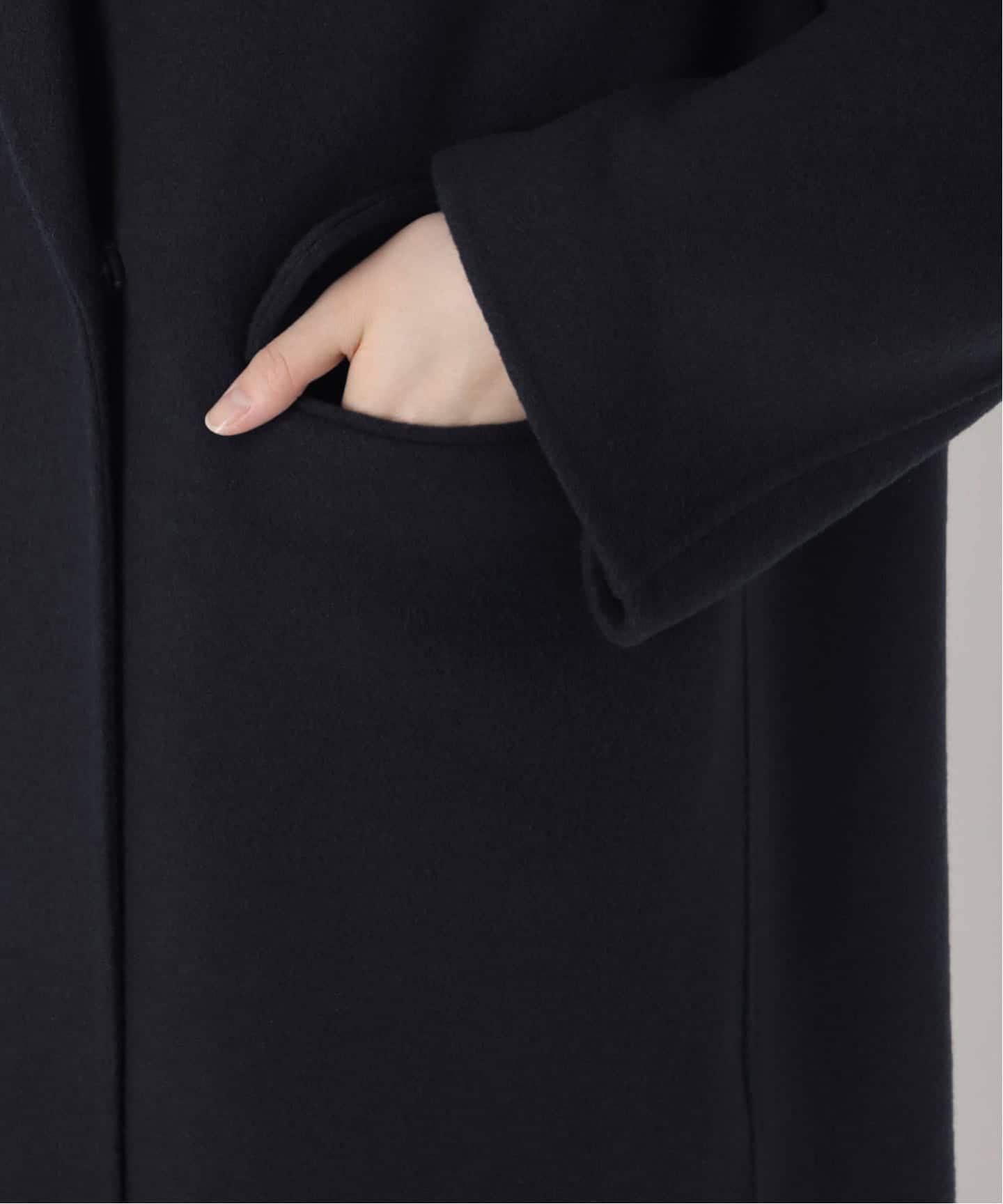 IENA　MONTECO ウールコート　チェスターコート　ダブルフェイス　黒 ダブルフェイスチェスターコート（チェスターコート）｜SLOBE IENA