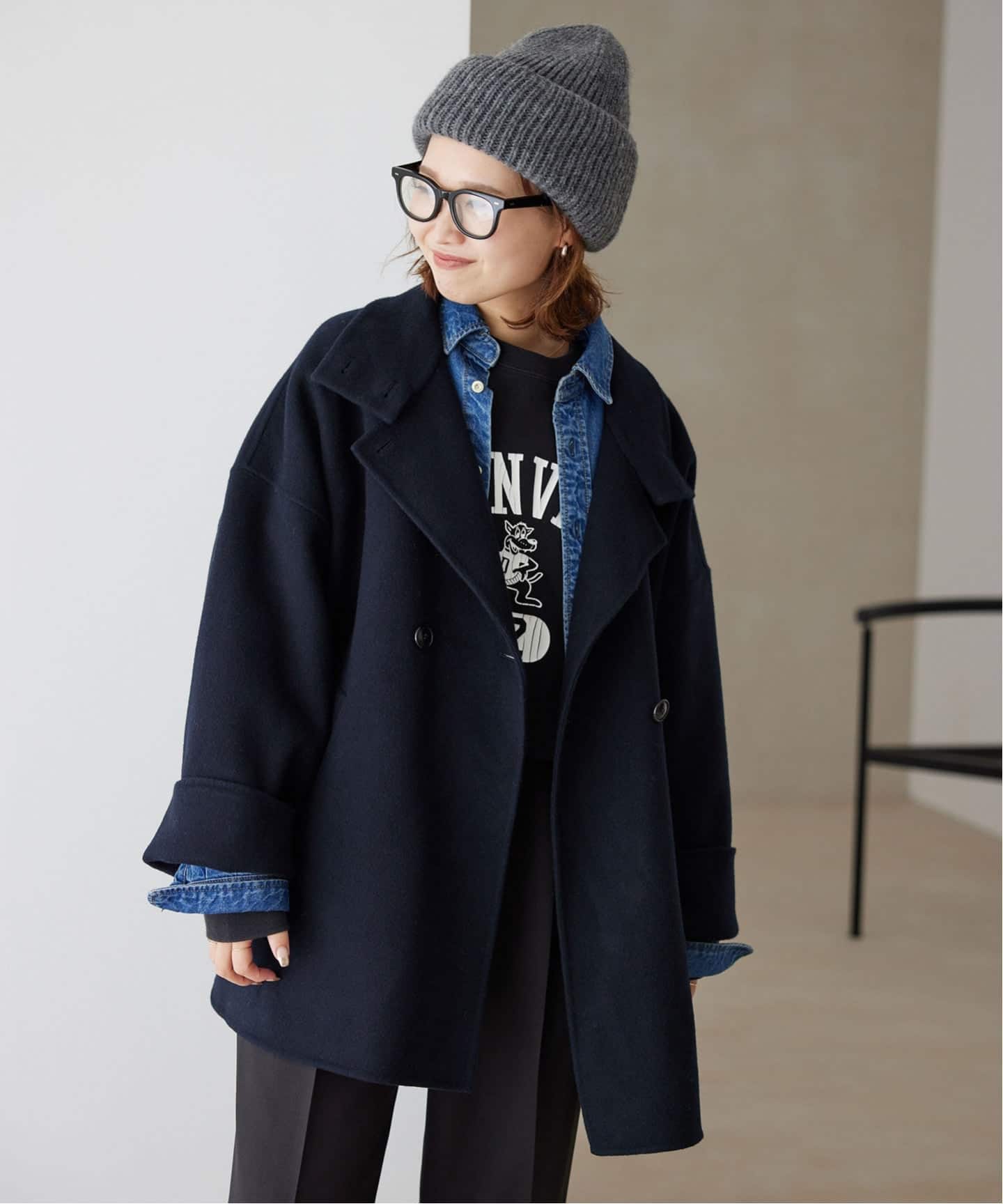 2024年AW完売品　SLOBE IENA ダブルフェイススタンドコート souple woolダブルフェイススタンドコート（その他ブルゾン