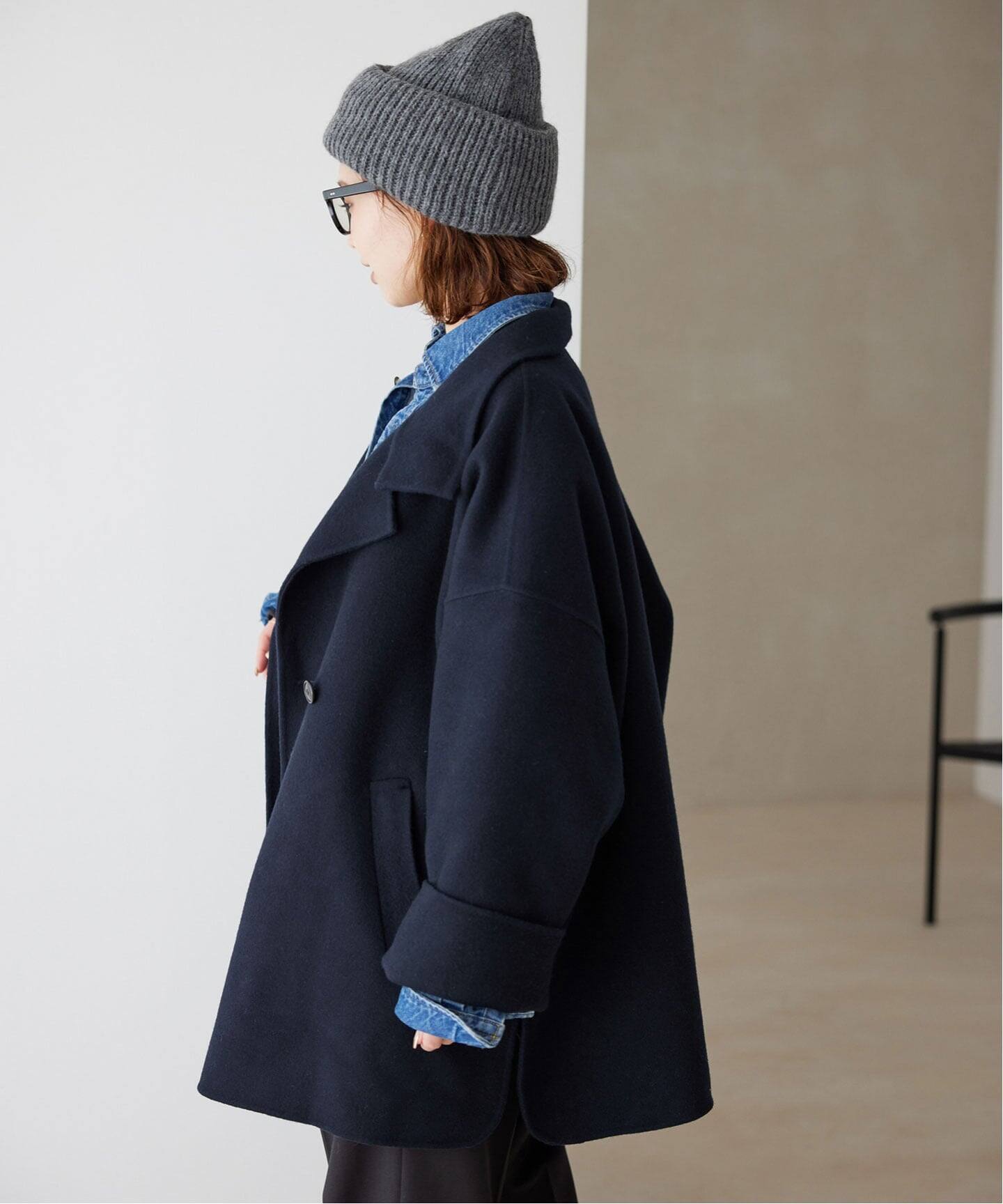 WEB限定/追加》souple woolダブルフェイススタンドコート（その他