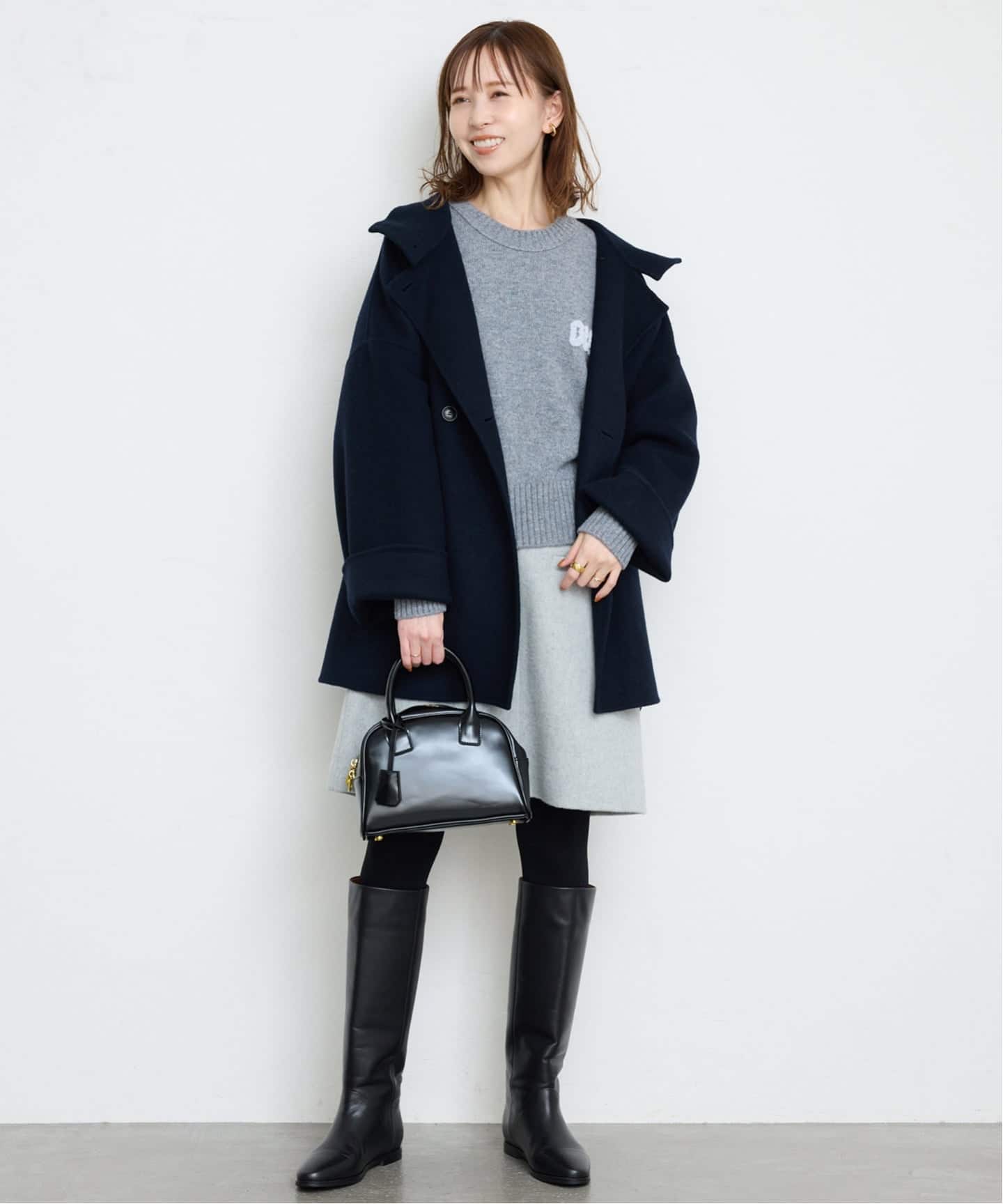 WEB限定/追加予約》souple woolダブルフェイススタンドコート