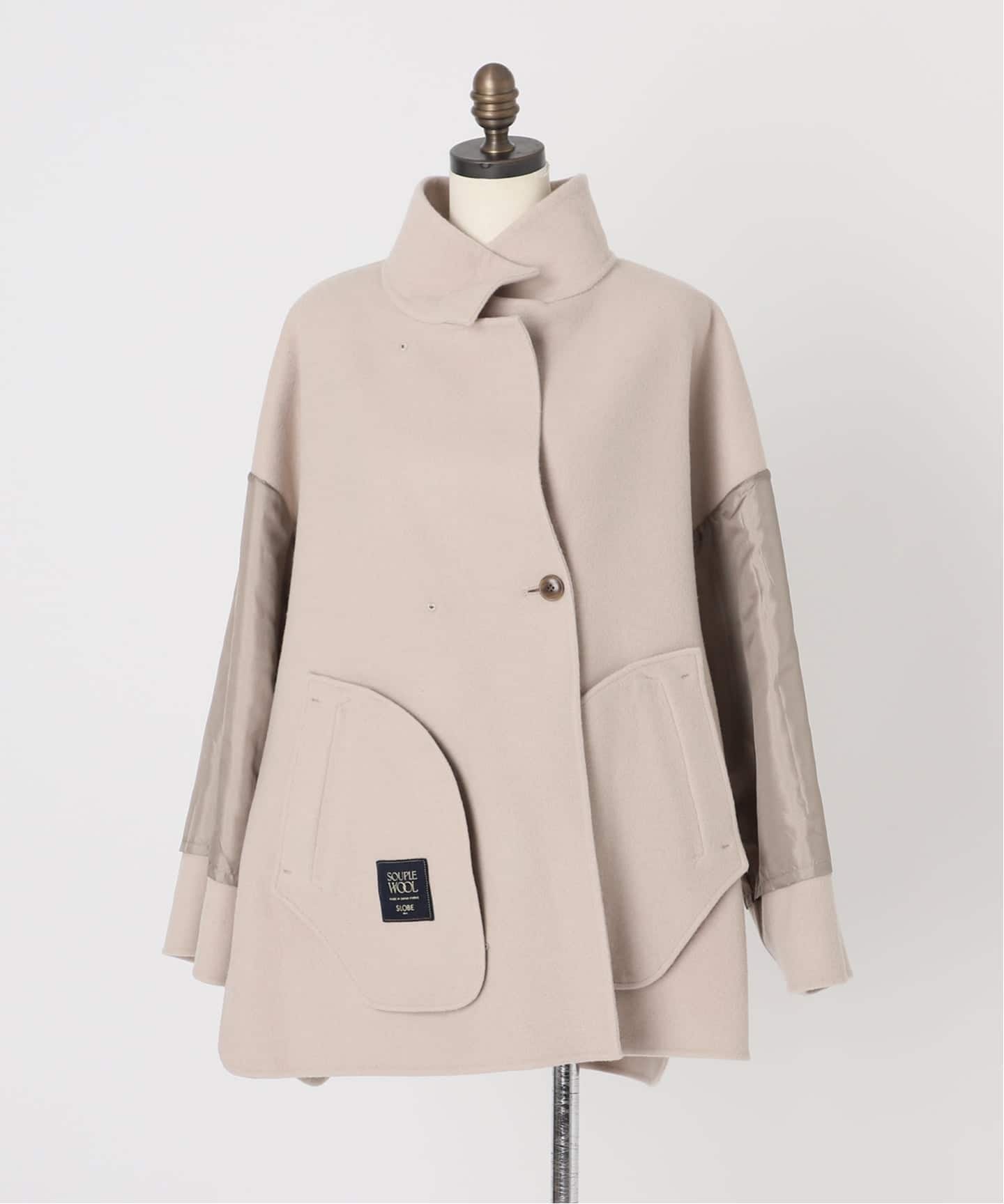 スローブイエナ souple woolダブルフェイスノーカラーコート 新品 souple woolダブルフェイスノーカラーコート | スローブ イエナ