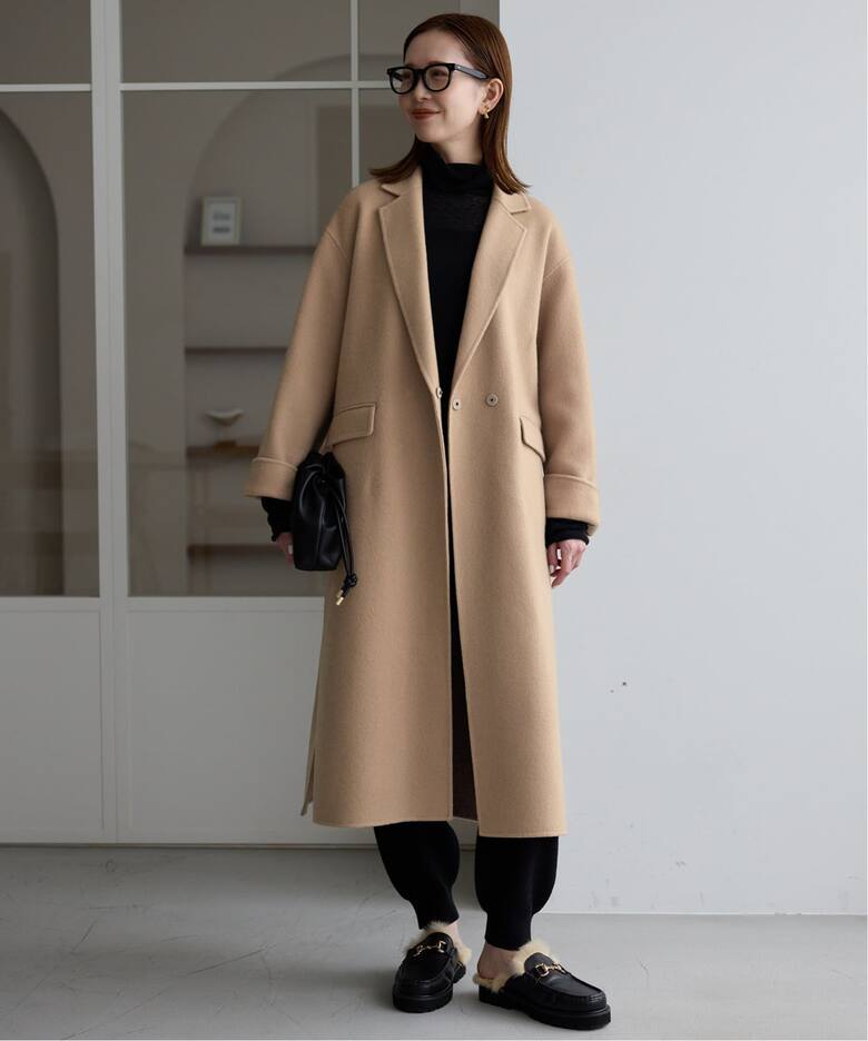 追加》souple woolダブルフェイスチェスターコート（チェスターコート 