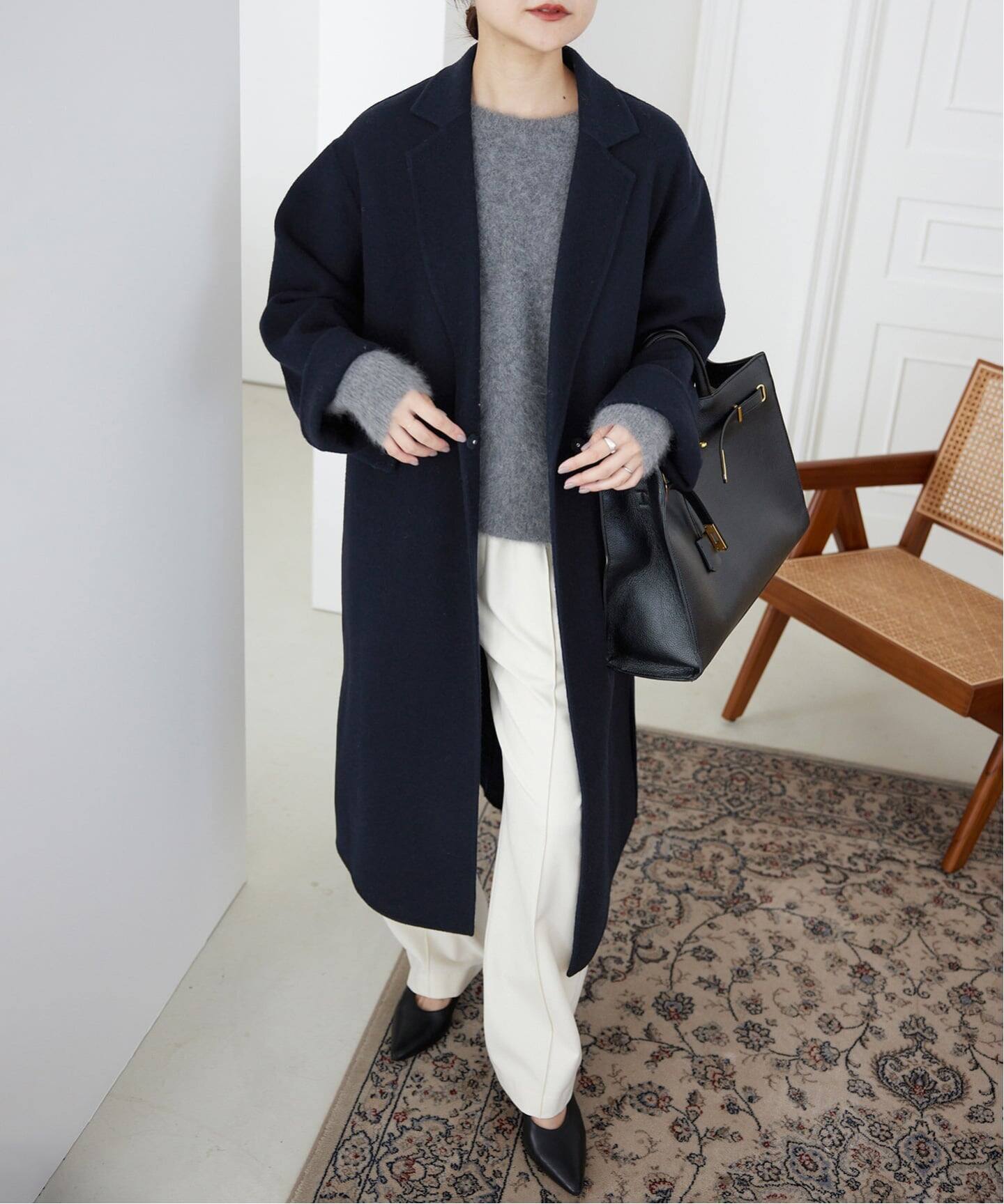 WEB限定/追加予約》souple woolダブルフェイスチェスターコート