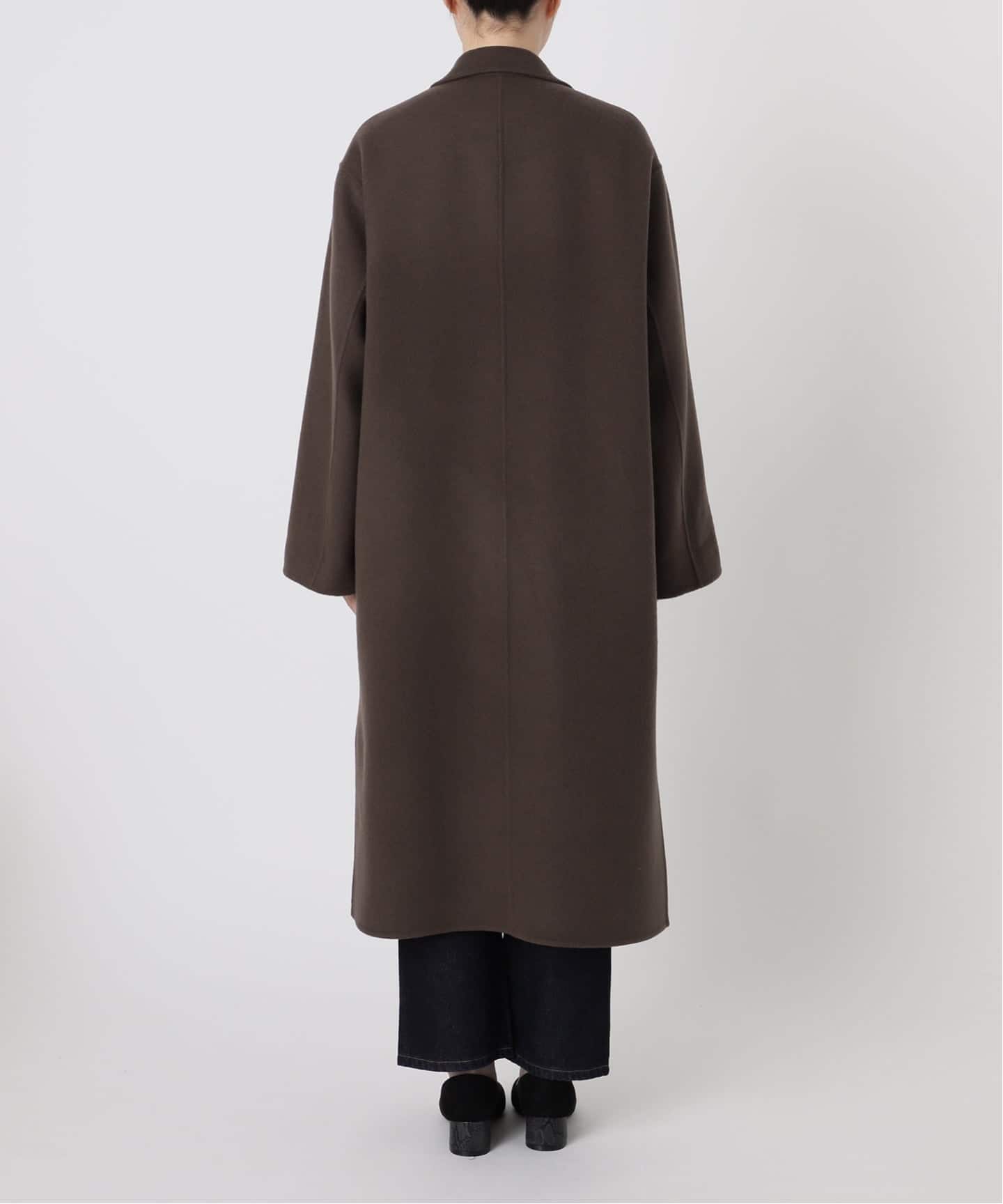 SLOBE IENA souple wool ダブルフェイスノーカラーコート souple woolダブルフェイスノーカラーコート（ノーカラーコート