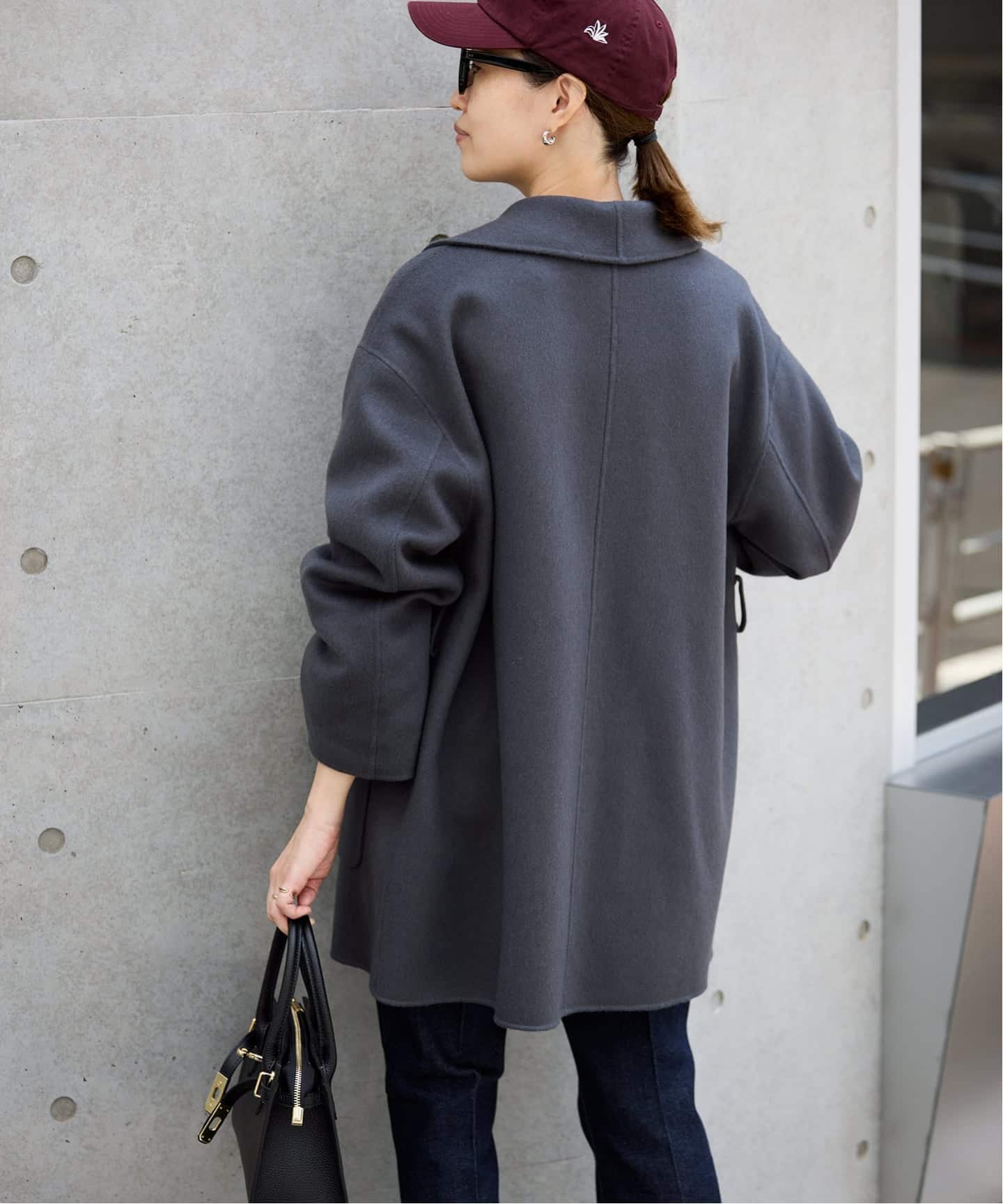 SUPER140 ダブルフェイスベルテッドコート（その他ブルゾン／アウター