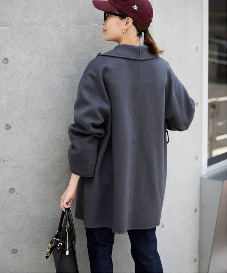 SUPER140 ダブルフェイスベルテッドコート（その他ブルゾン／アウター  