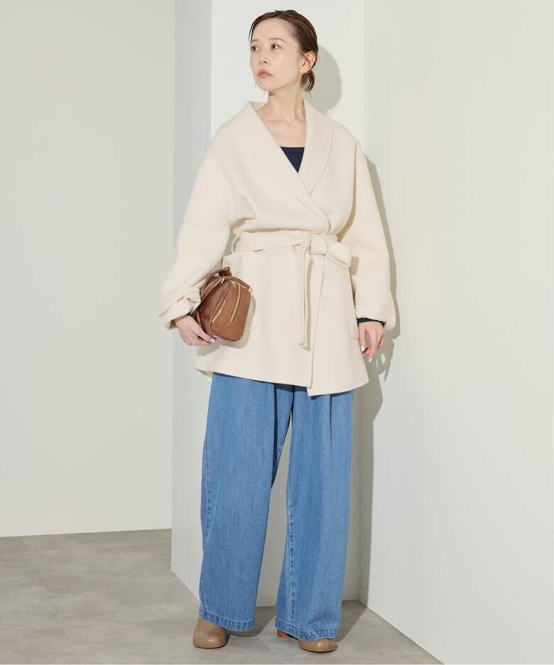 SUPER140 ダブルフェイスベルテッドコート（その他ブルゾン／アウター  