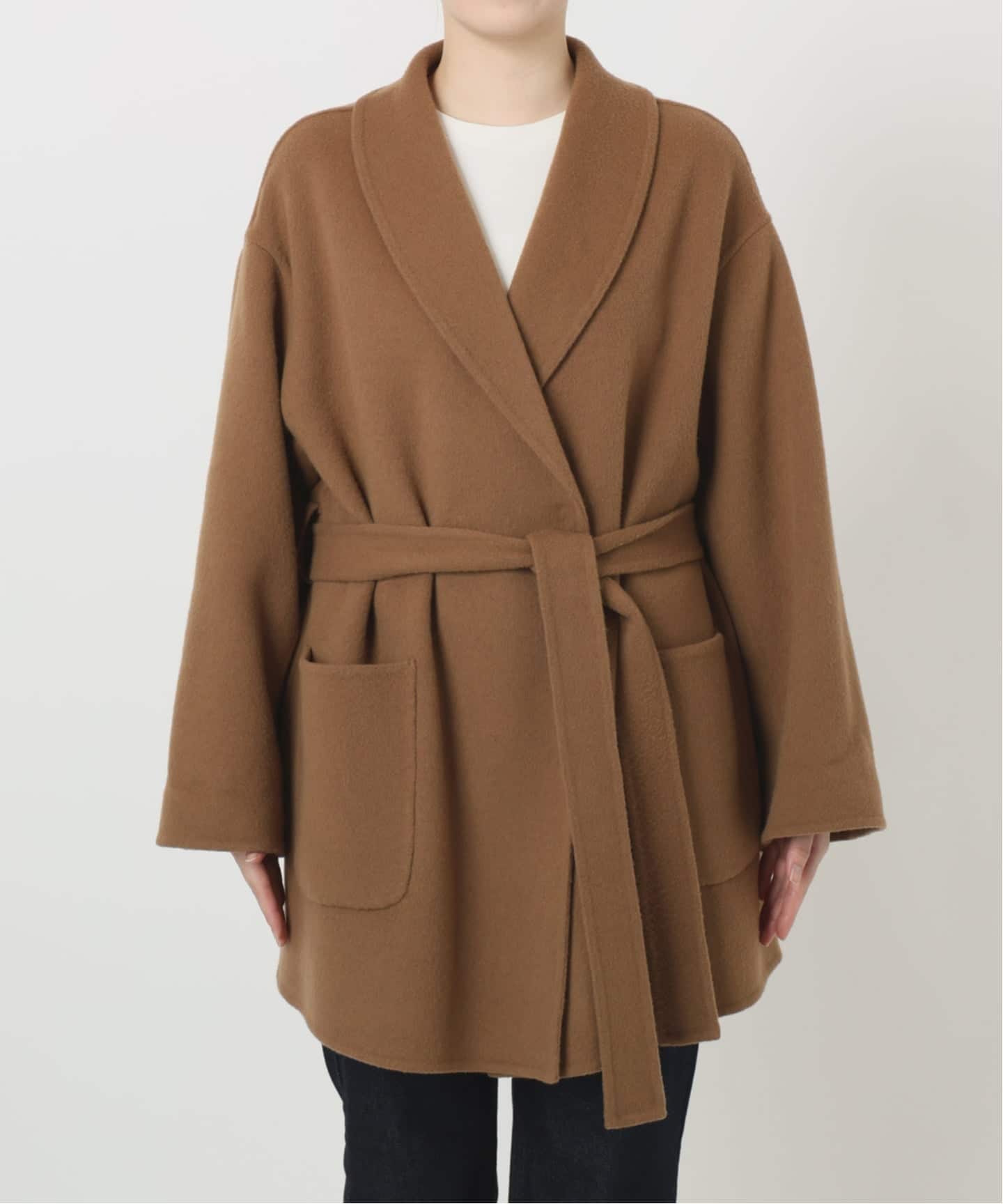 SUPER140 ダブルフェイスベルテッドコート（その他ブルゾン／アウター