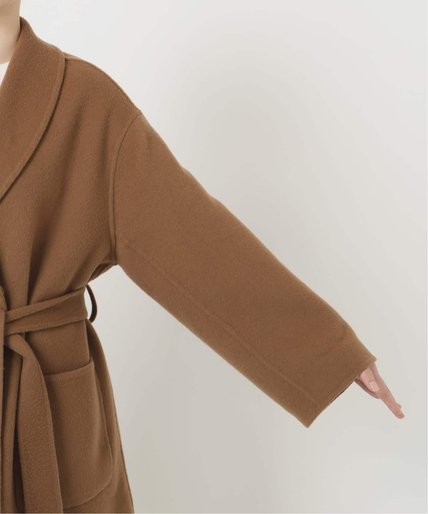 SUPER140 ダブルフェイスベルテッドコート（その他ブルゾン／アウター